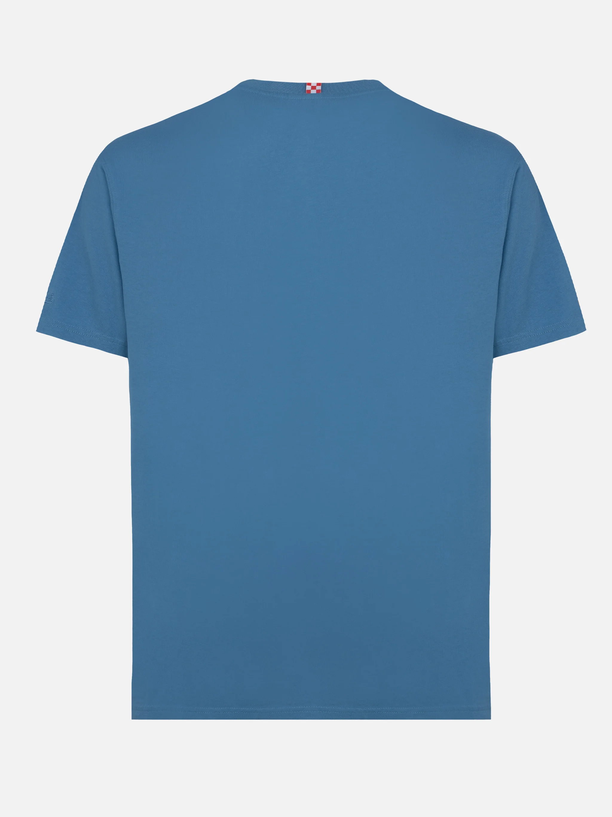 Dusty blue cotton jersey t-shirt Dover with St. Barth embroidery - Image 5