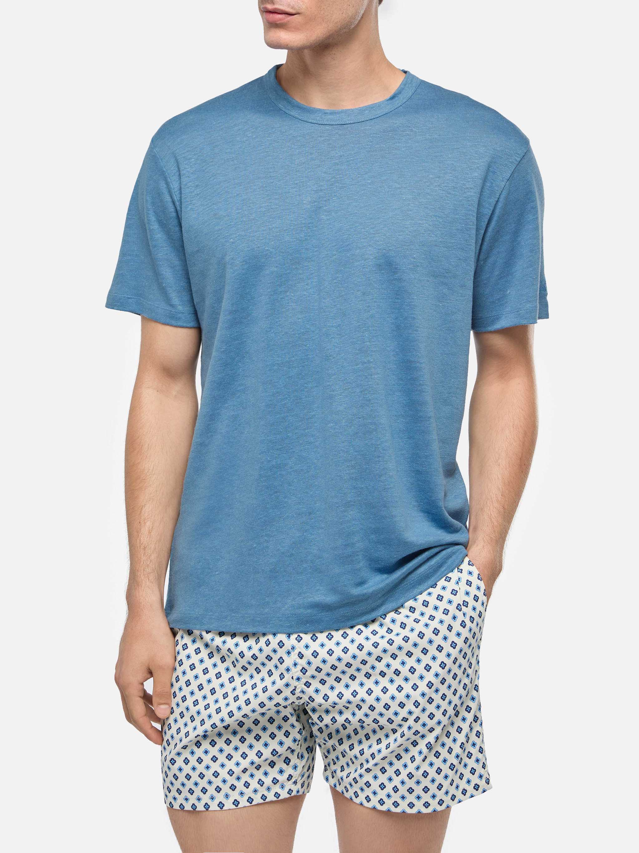 Dusty blue linen jersey t-shirt Ecstasea - Image 2