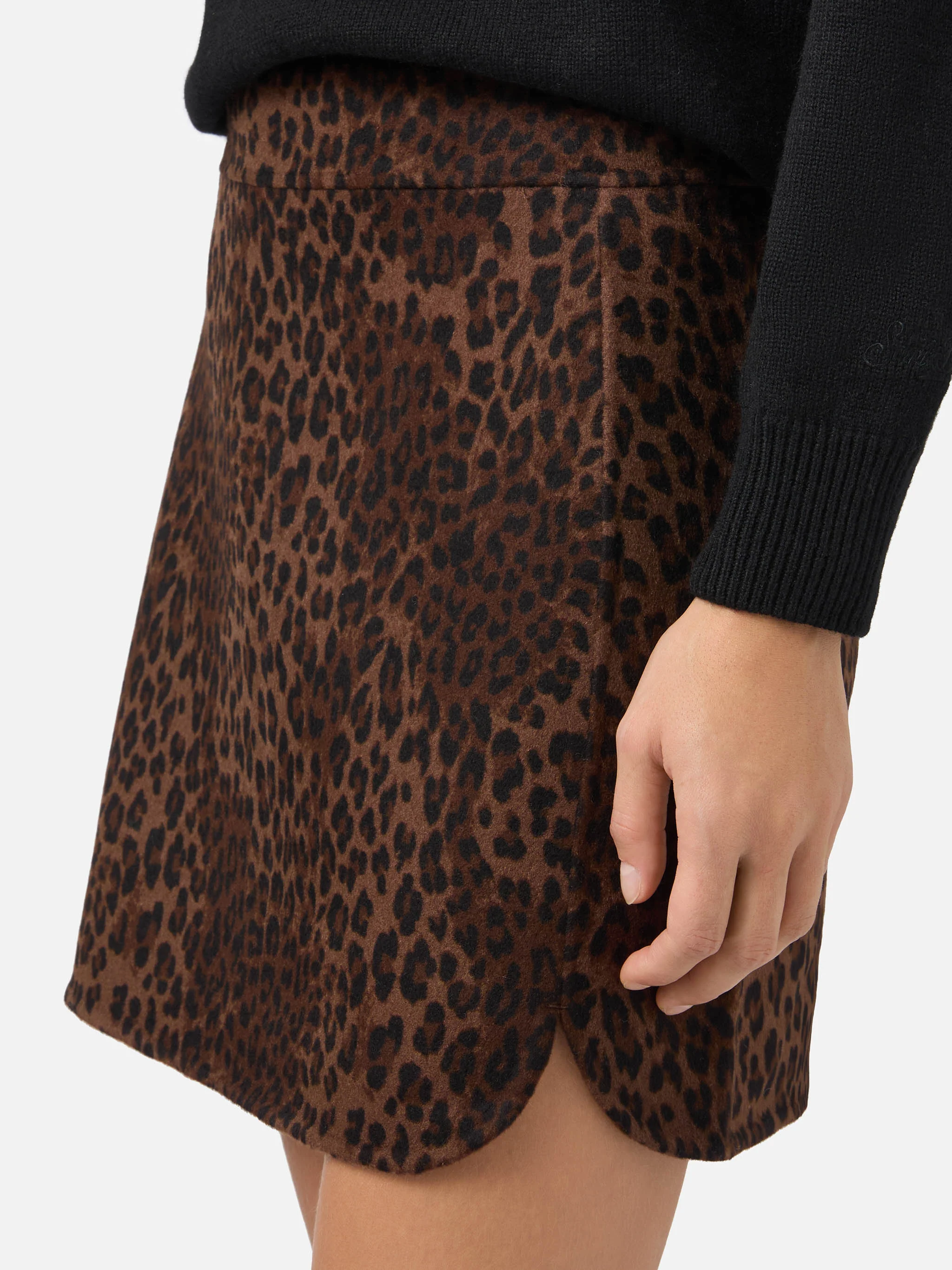 Eira mini skirt in double fabric with leopard print - Image 3
