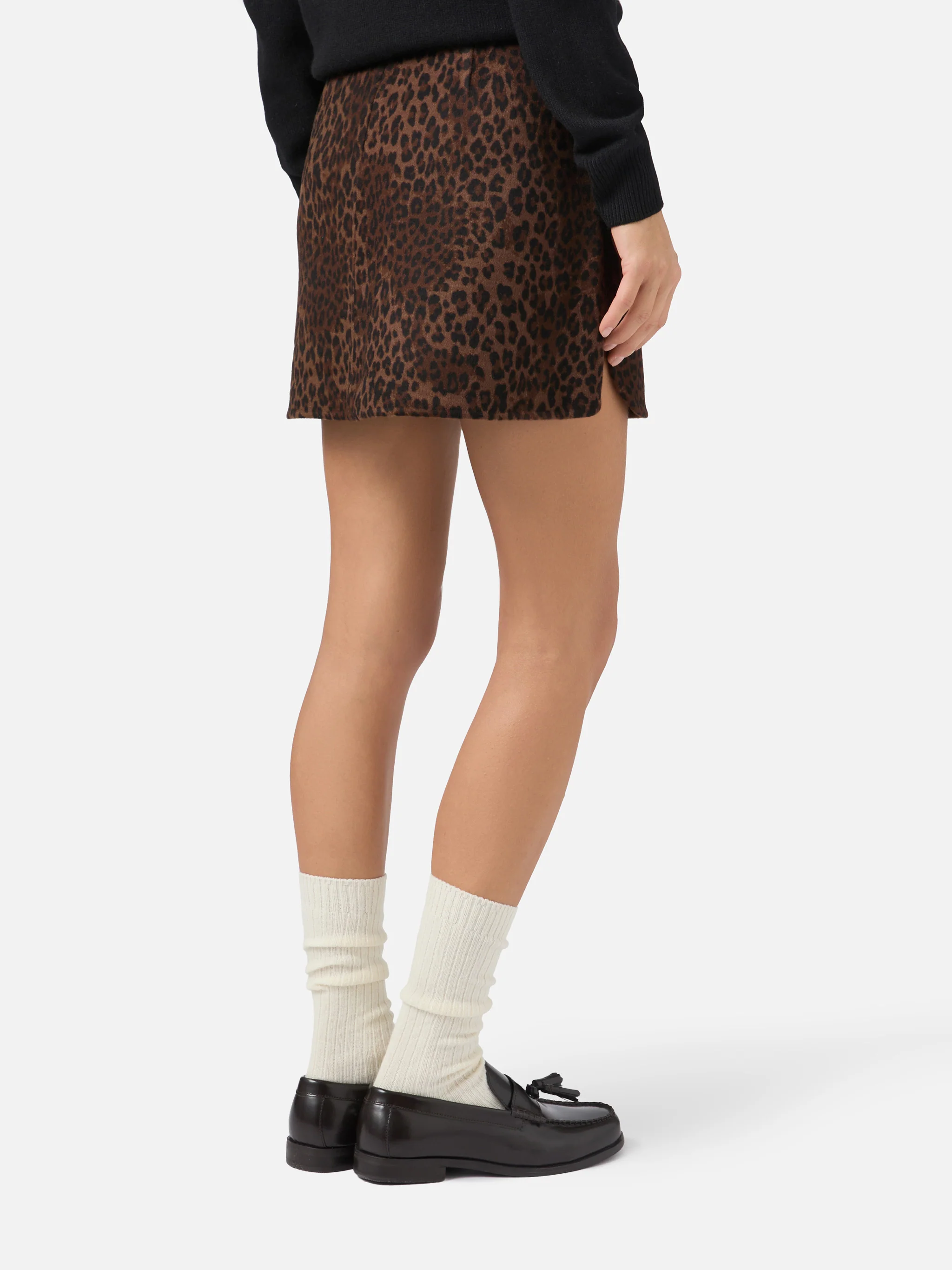 Eira mini skirt in double fabric with leopard print - Image 4