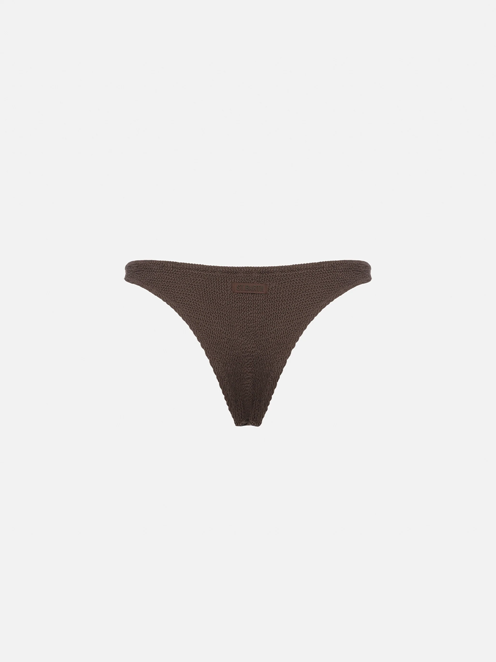 Elise classic brown crinkle swim briefs - Image 2