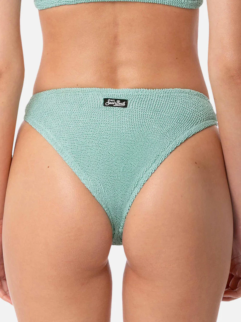 Elise classic sage green crinkle swim briefs - Image 3