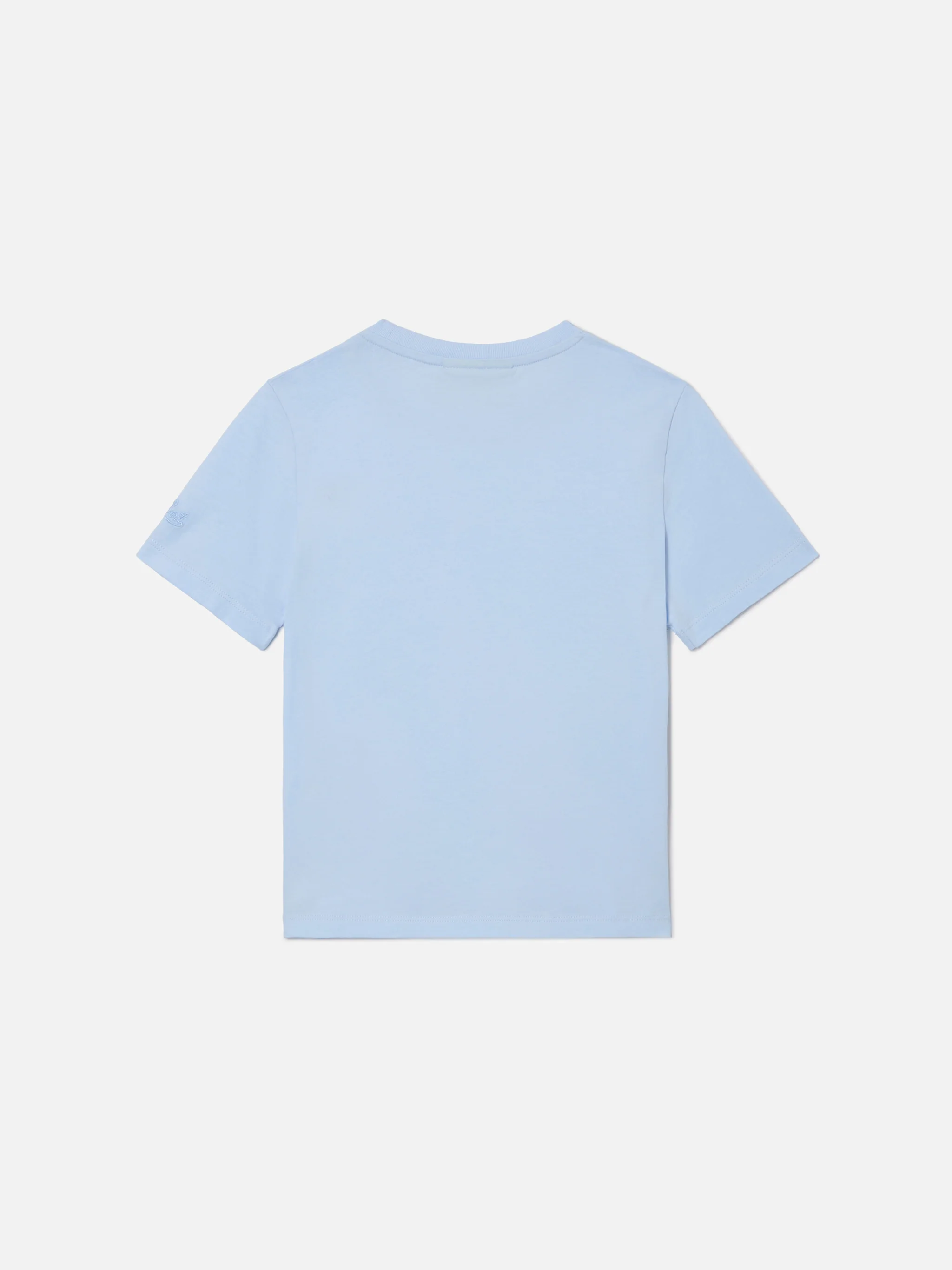 Elly T-shirt in light blue cotton with Viziata da papà embroidery - Image 3