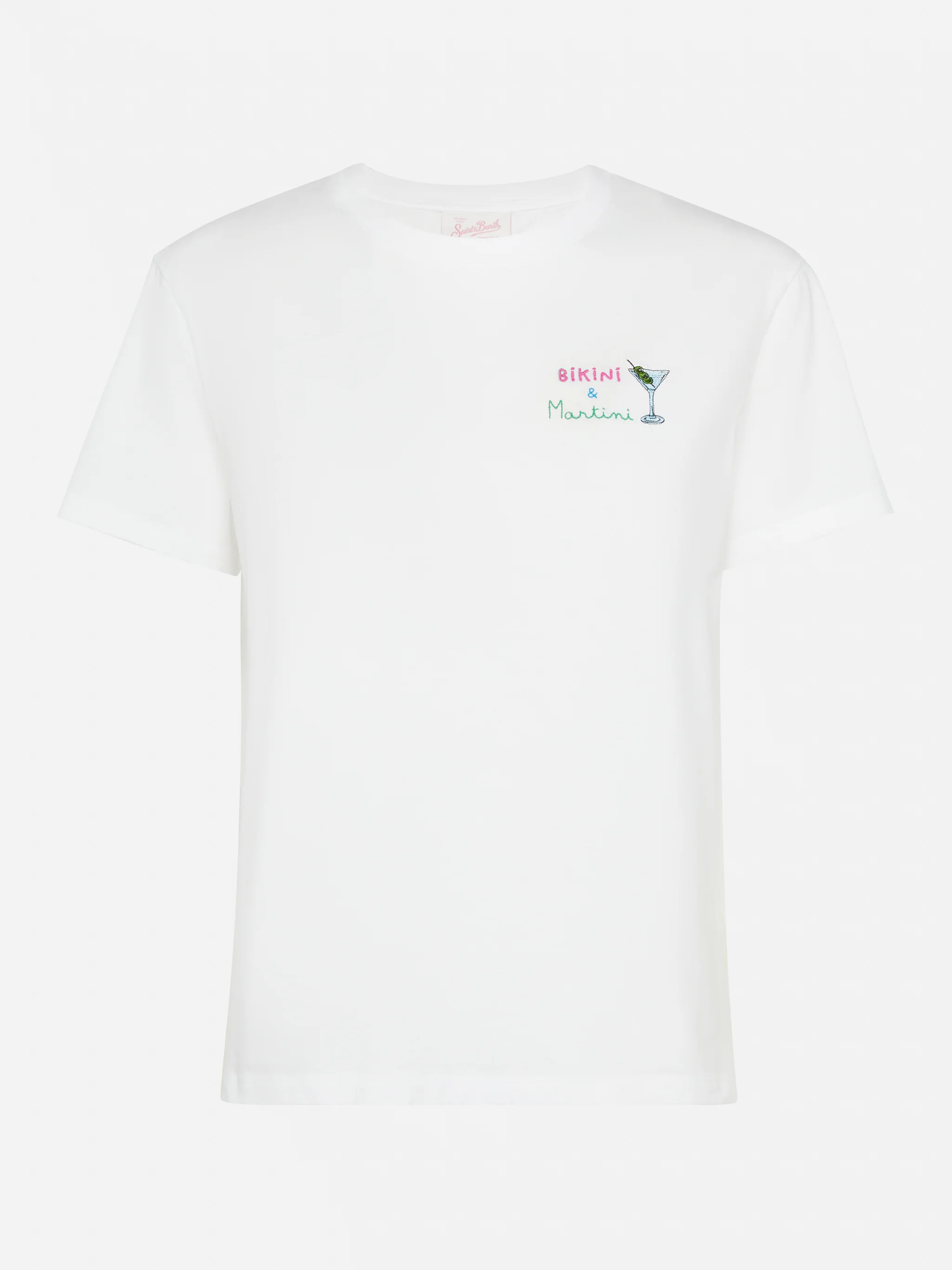 Emilie cotton t-shirt with Bikini & Martini embroidery - Image 4