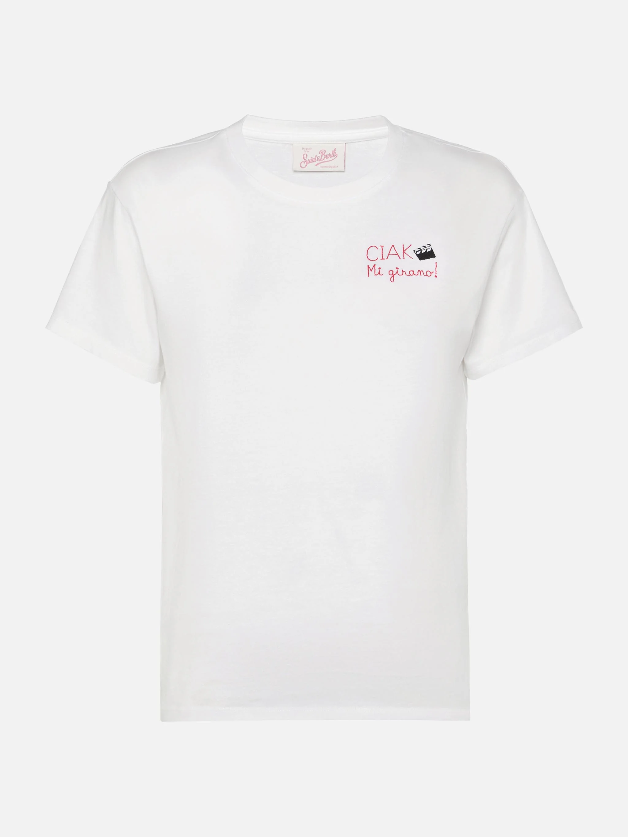 Emilie cotton t-shirt with Ciak mi girano embroidery - Image 4