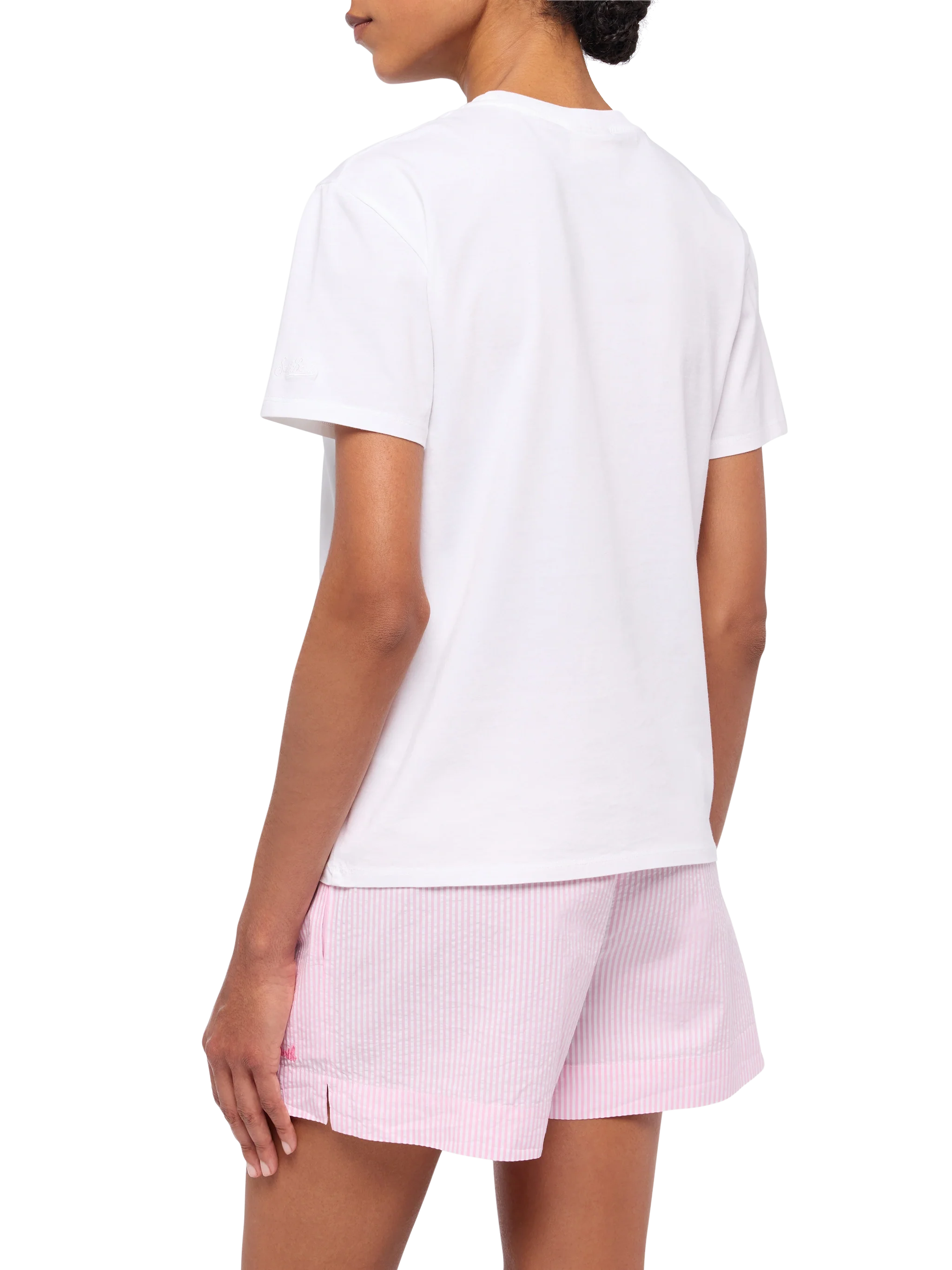 Emilie cotton t-shirt with Estate-mi Lontana embroidery | INSULTI LUMINOSI SPECIAL EDITION - Image 3