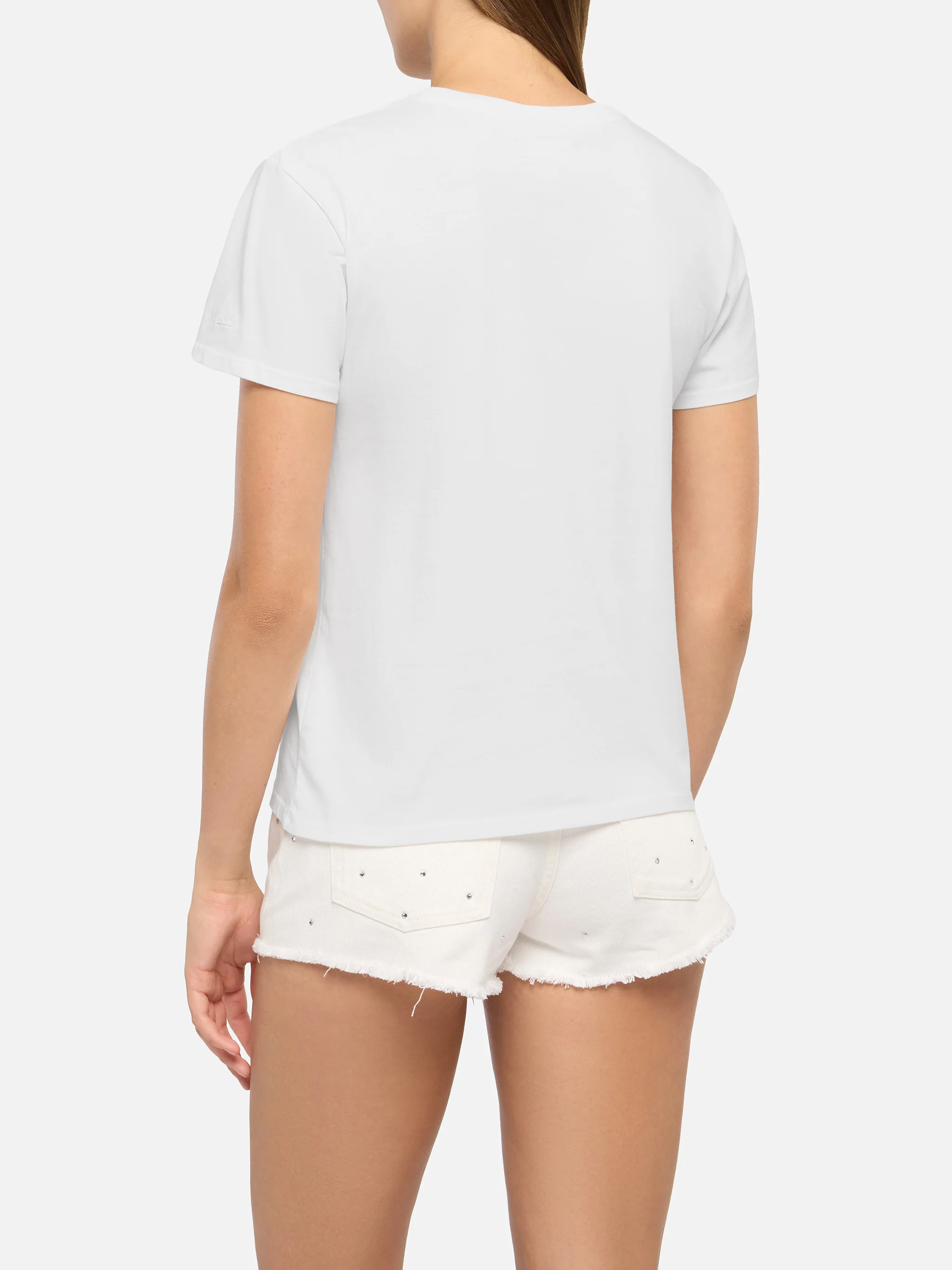 Emilie cotton t-shirt with Il week-end è di-vino embroidery - Image 3