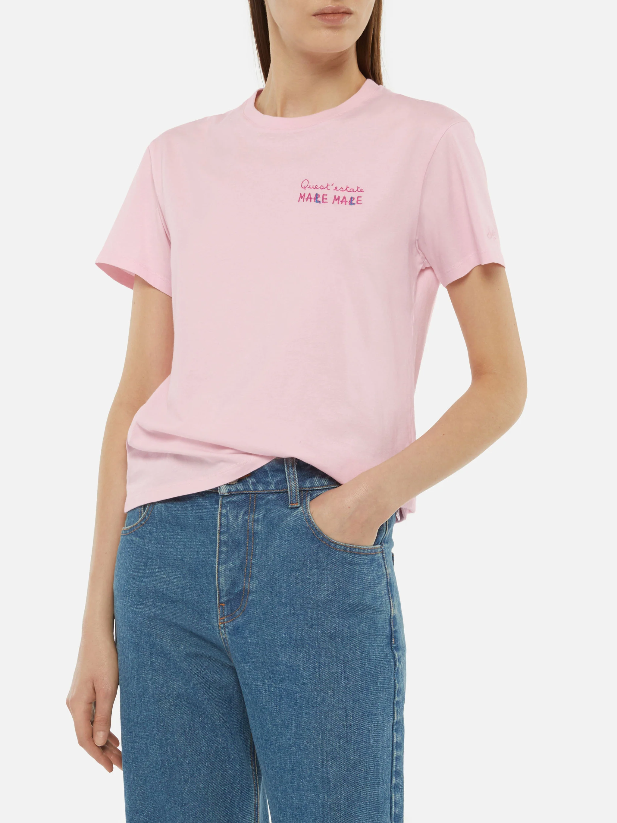 Emilie cotton t-shirt with Mare Male embroidery - Image 2