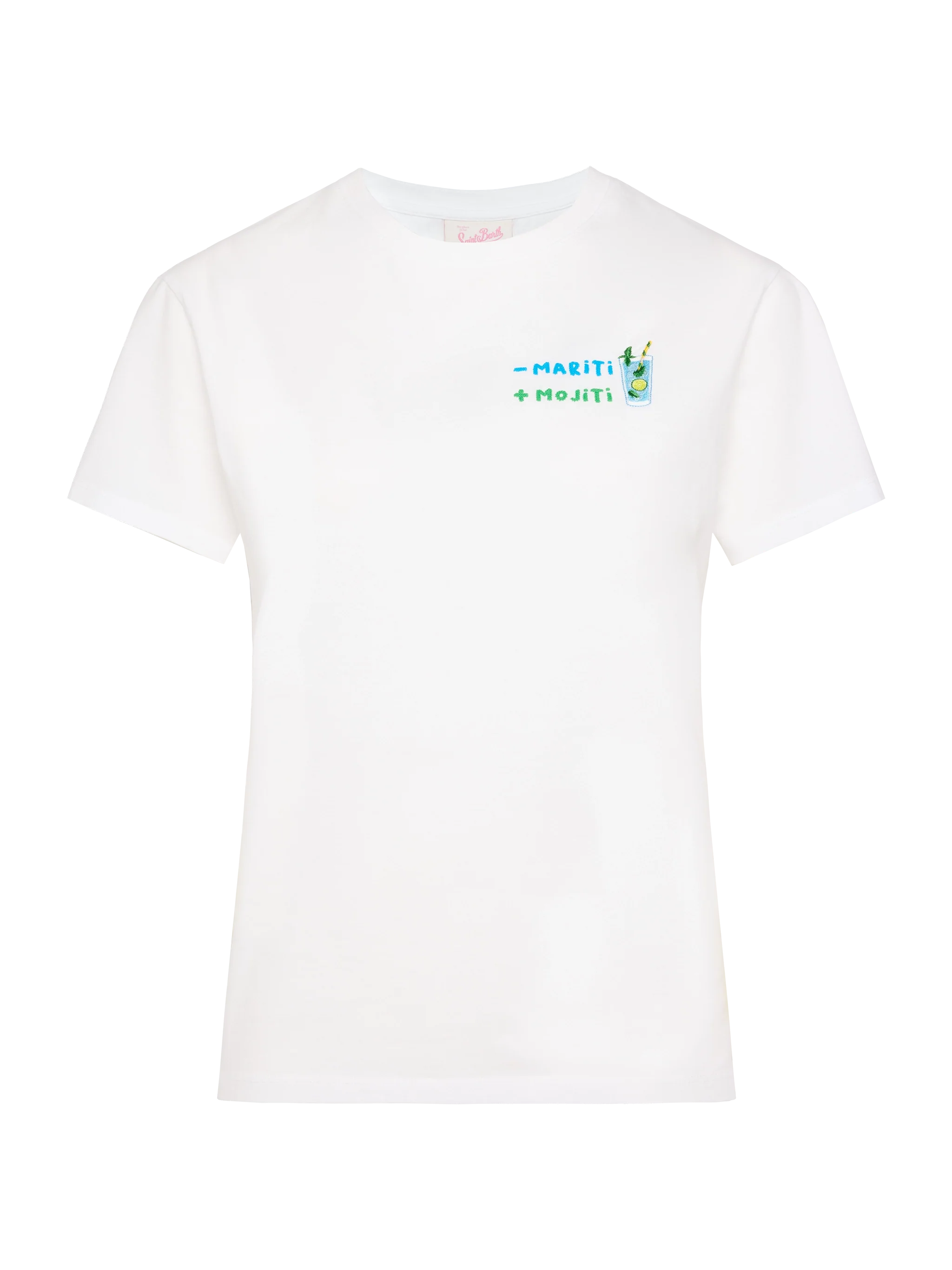 Emilie cotton t-shirt with - mariti + mojiti embroidery - Image 4