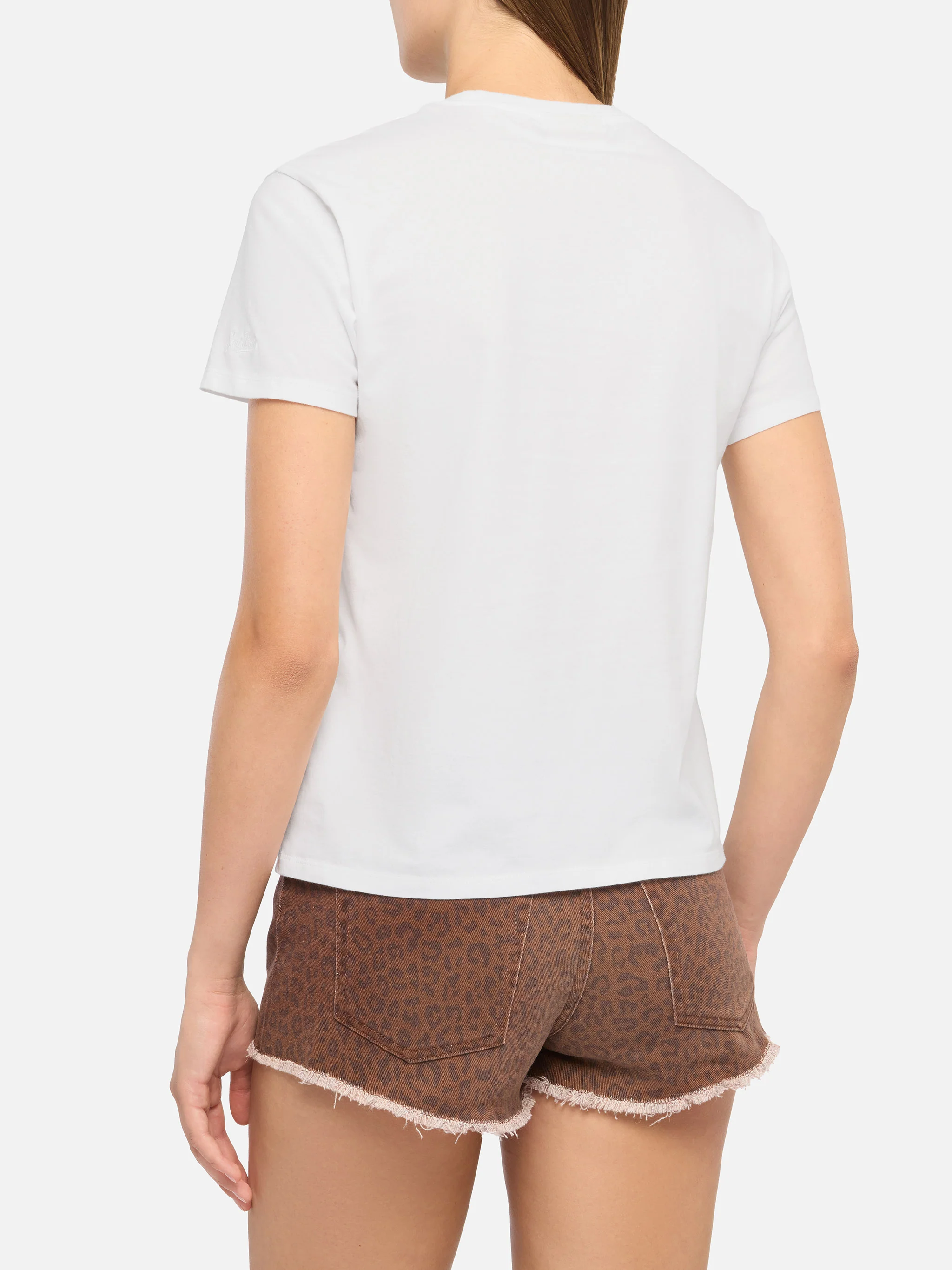 Emilie cotton t-shirt with St. Barth habituè embroidery - Image 3