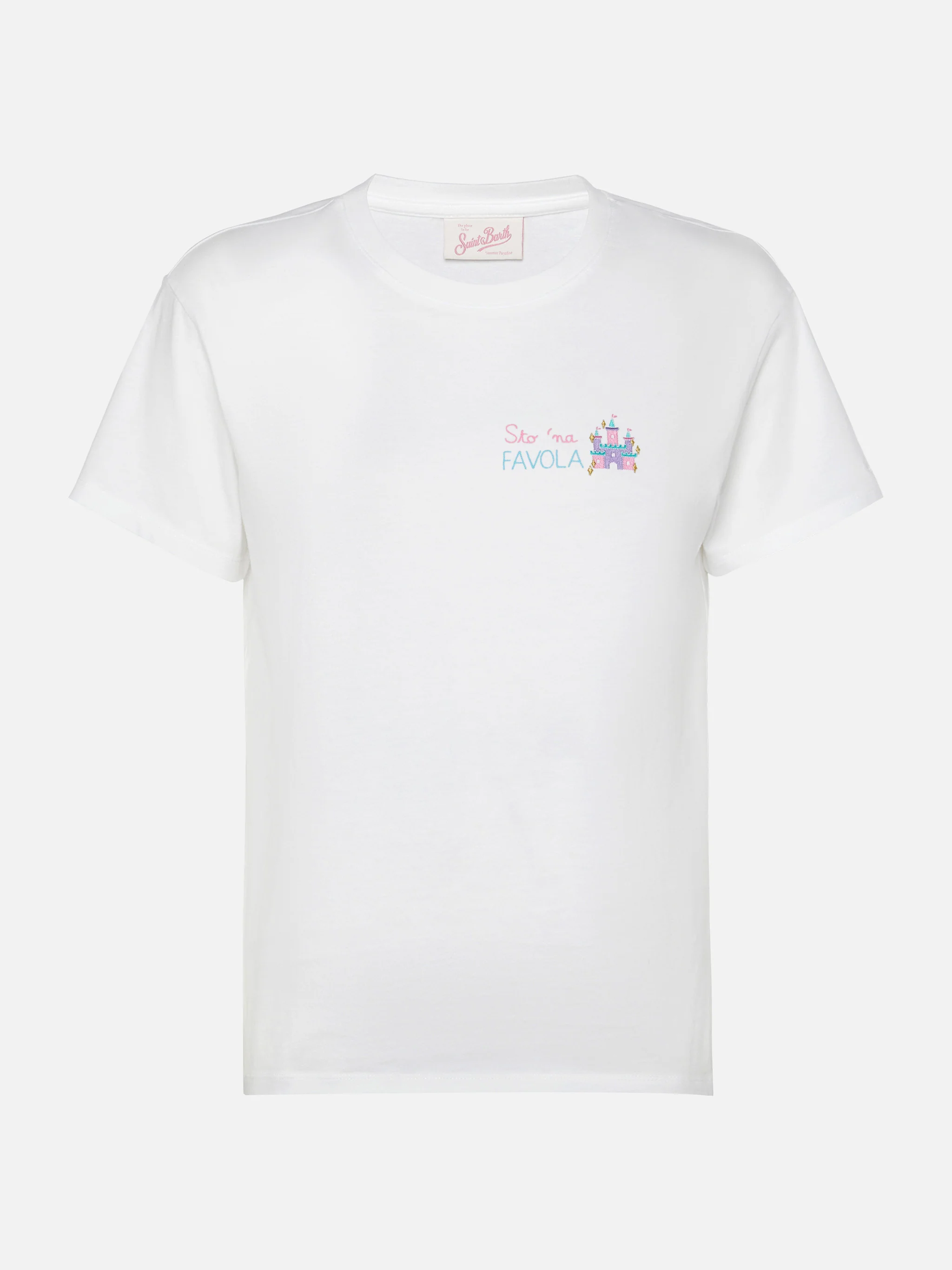 Emilie cotton t-shirt with Sto 'na favola embroidery - Image 4
