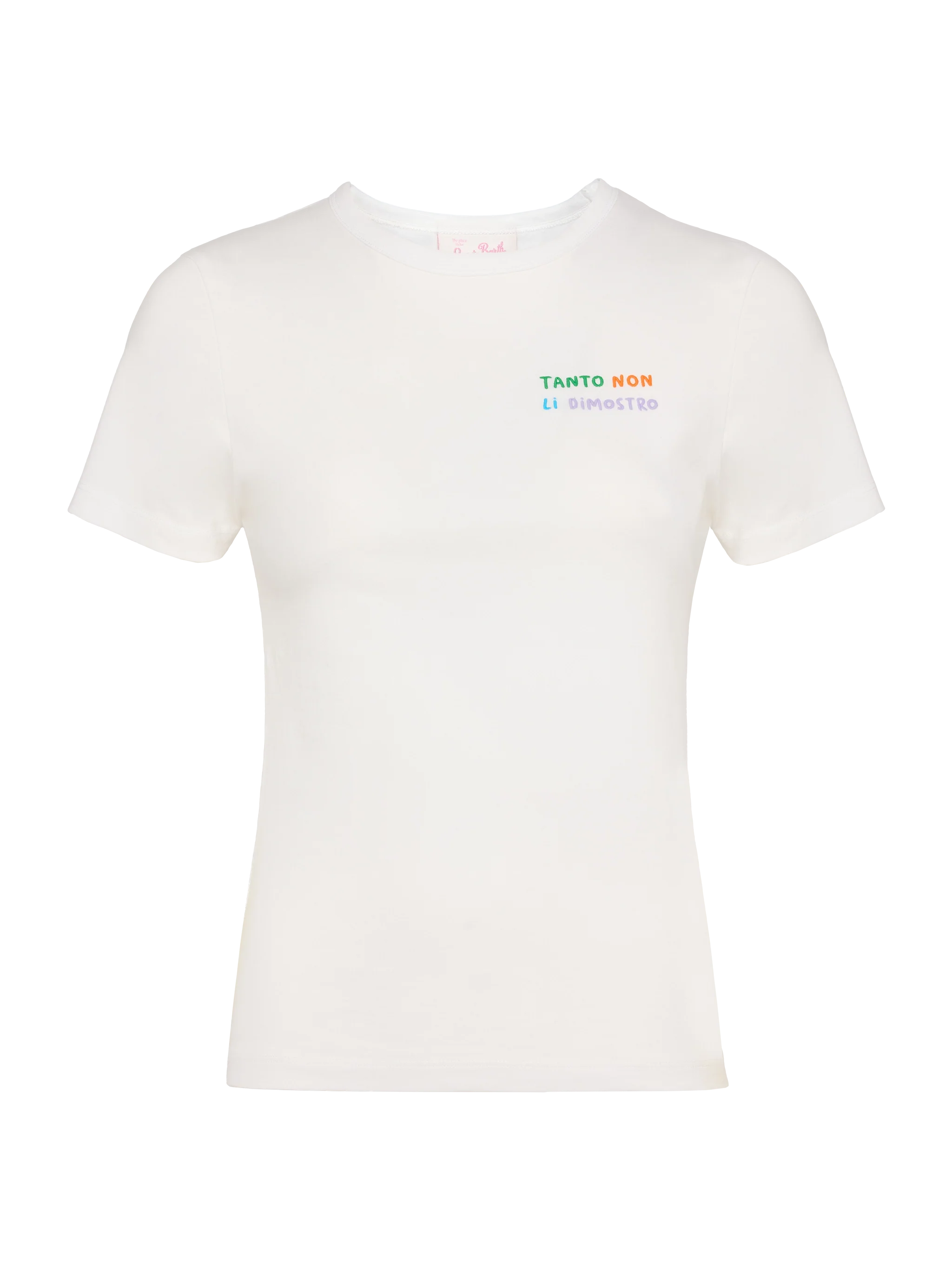 Emilie cotton t-shirt with Tanto non li dimostro embroidery - Image 4