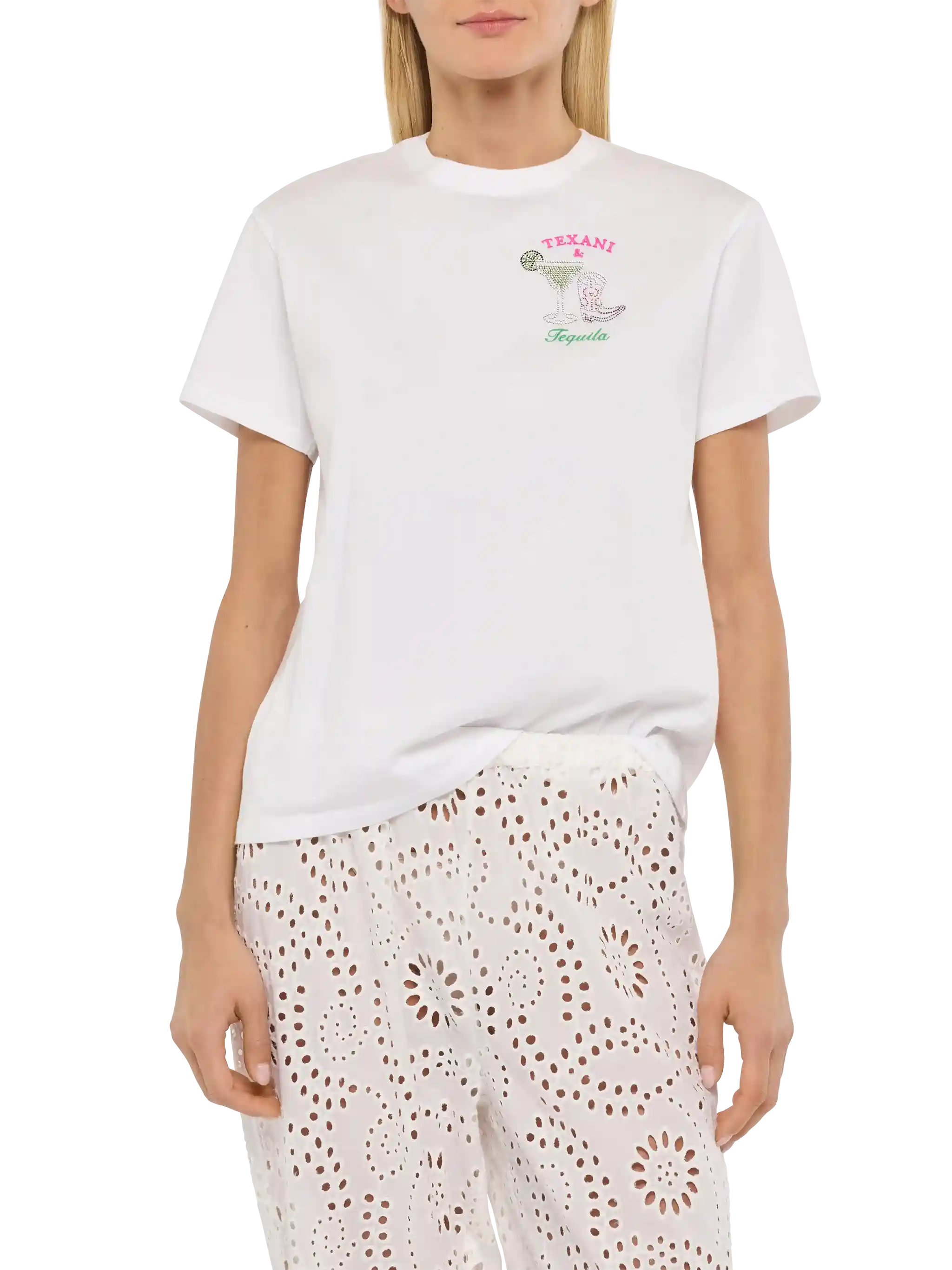 Emilie cotton t-shirt with Texani & Tequila embroidery - Image 2