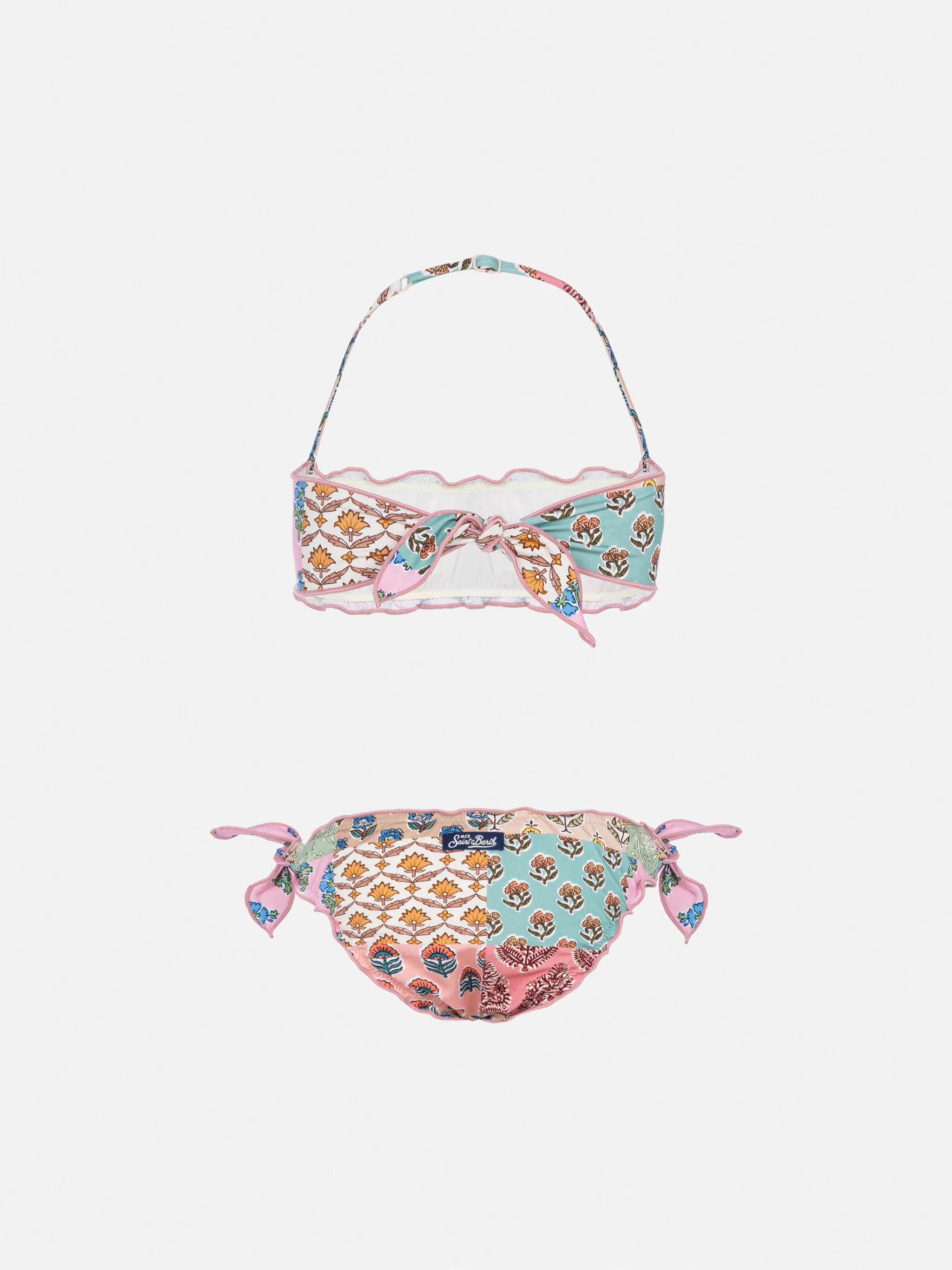 Emy classic bandeau bikini with flower patch print - Image 2