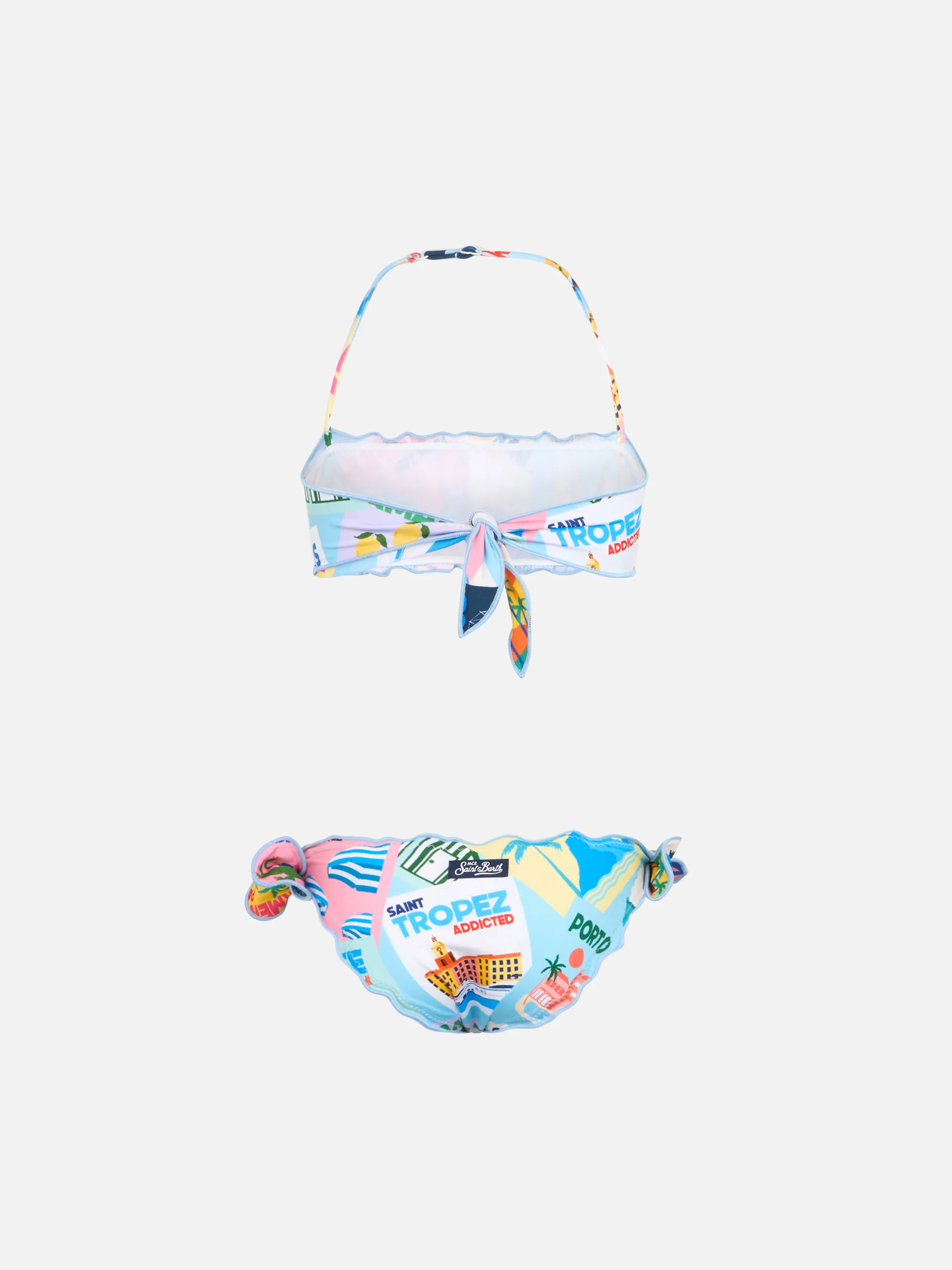 Emy classic bandeau bikini with postcard print - Image 2