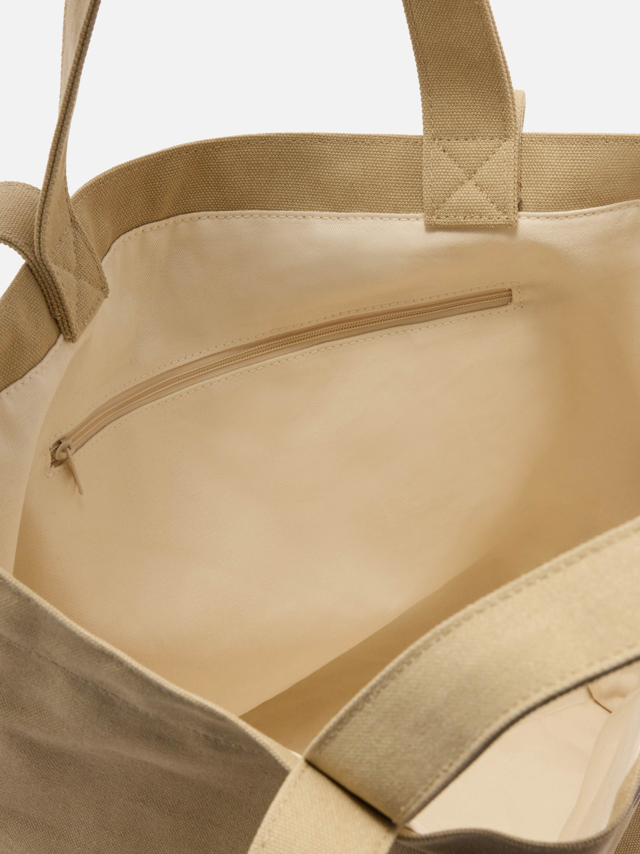 Essential Beach beige cotton tote bag with embroidered logo - Image 4