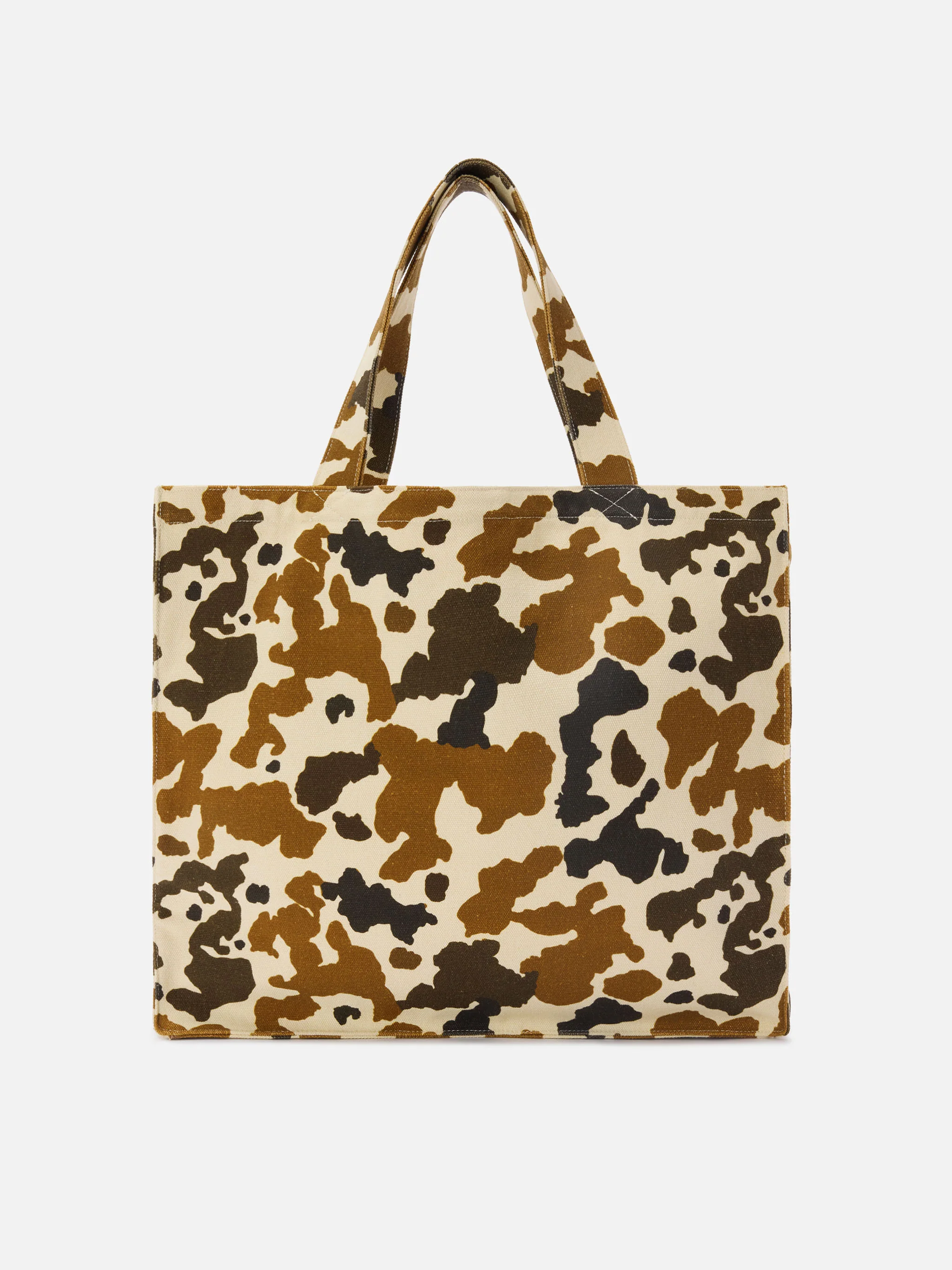 Essential canvas tote bag with cow print and printed logo - Image 3