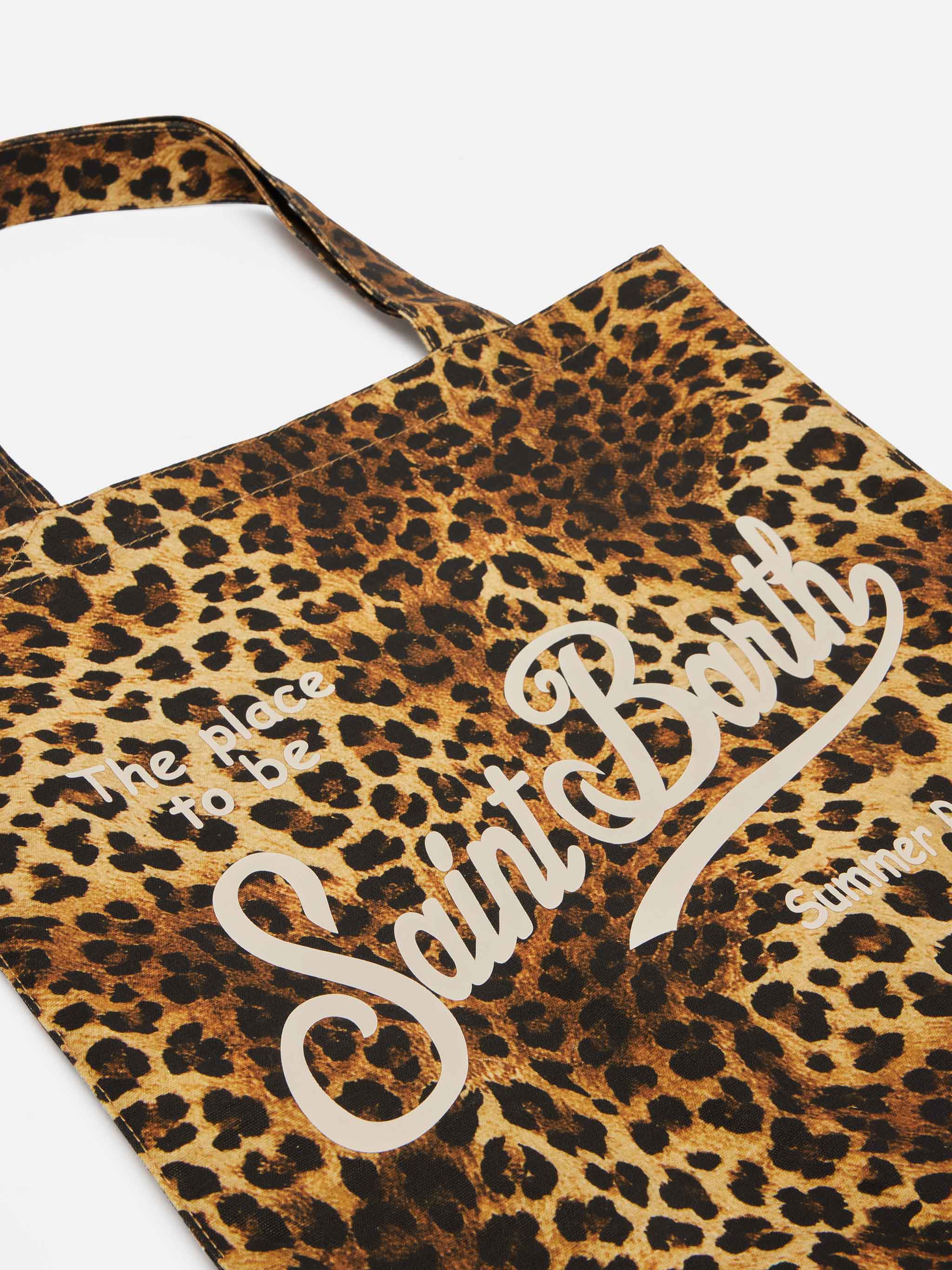 Essential flat cotton animalier Bag with Saint Barth logo - Image 3