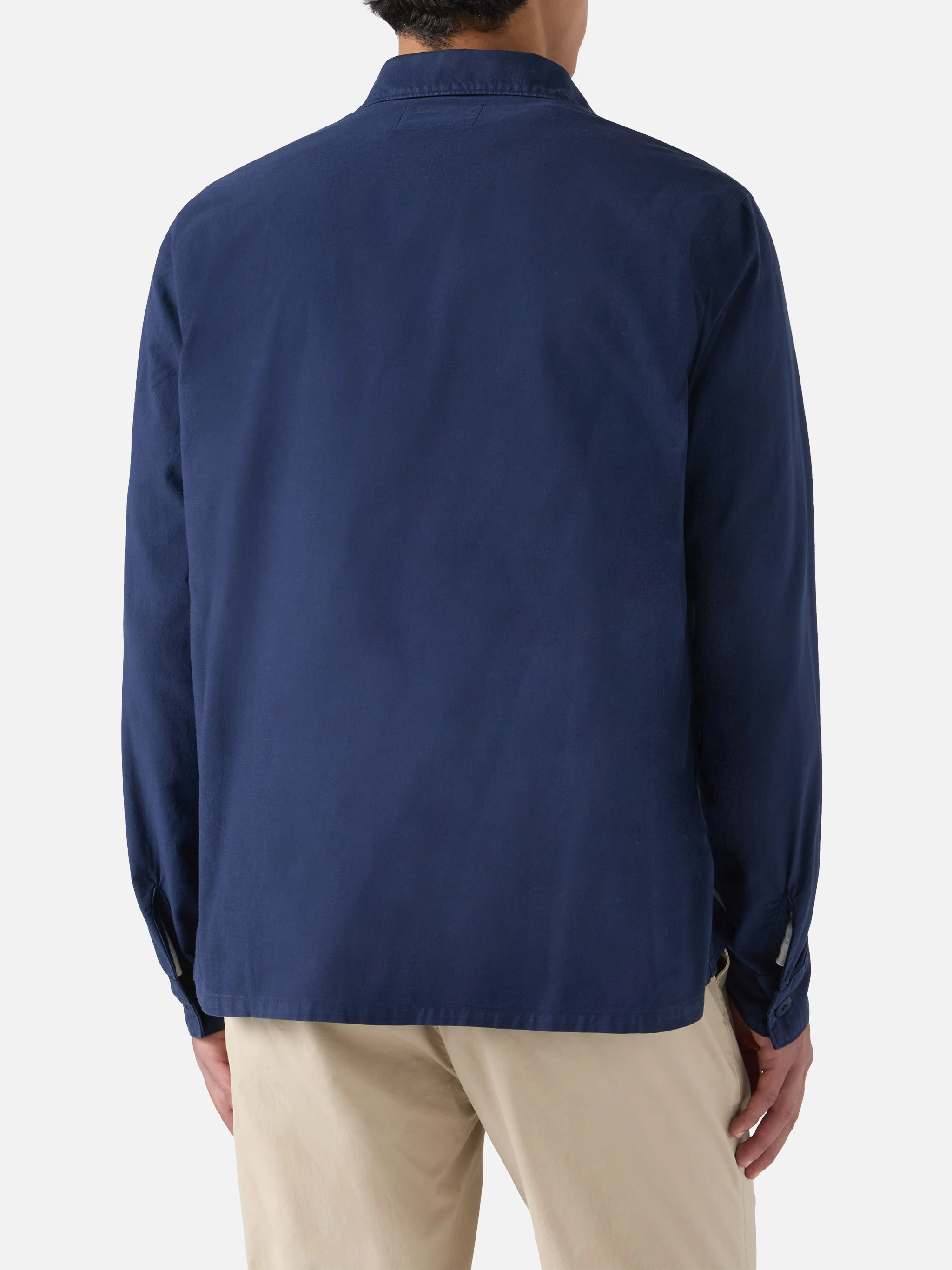 Esteban embroidered overshirt in navy blue - Image 4