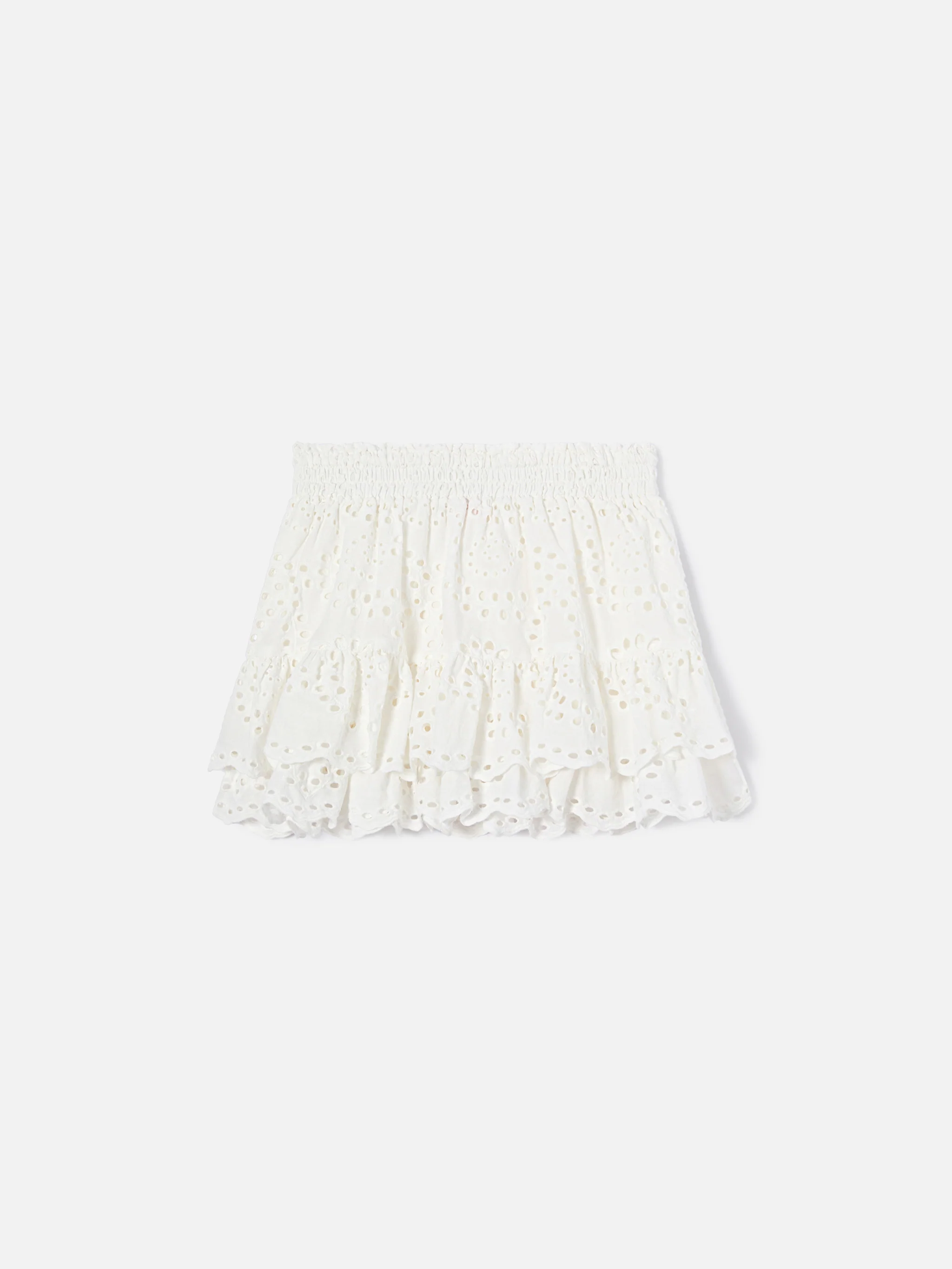 Evissa Jr cotton broderie skirt with double ruffle - Image 2