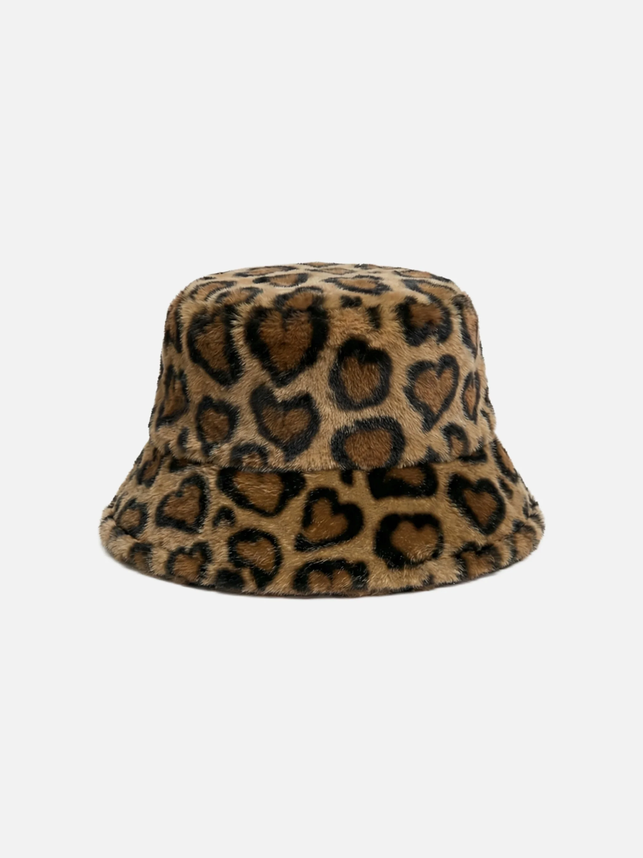 Faux fur bucket hat with animal print - Image 2