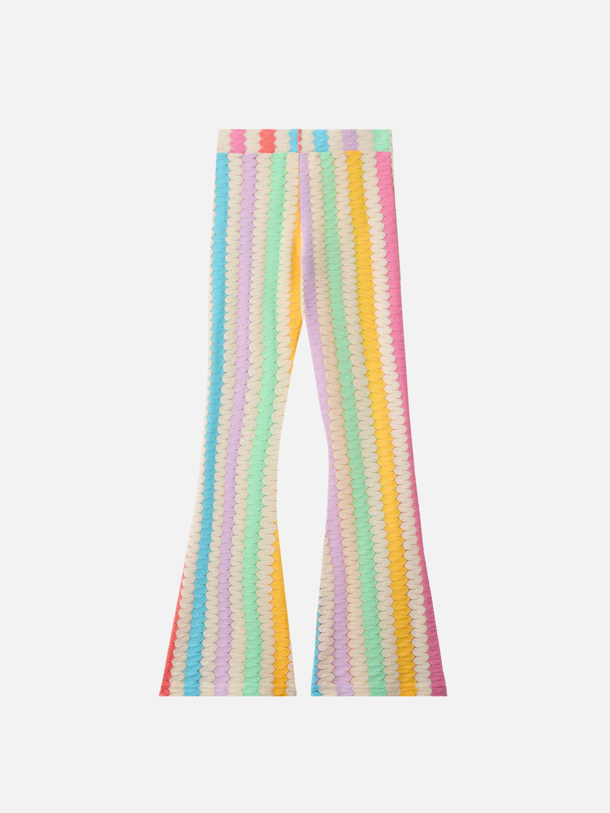 Flared raschel pants Gwenda Jr with with vertical chevron pattern - Image 3