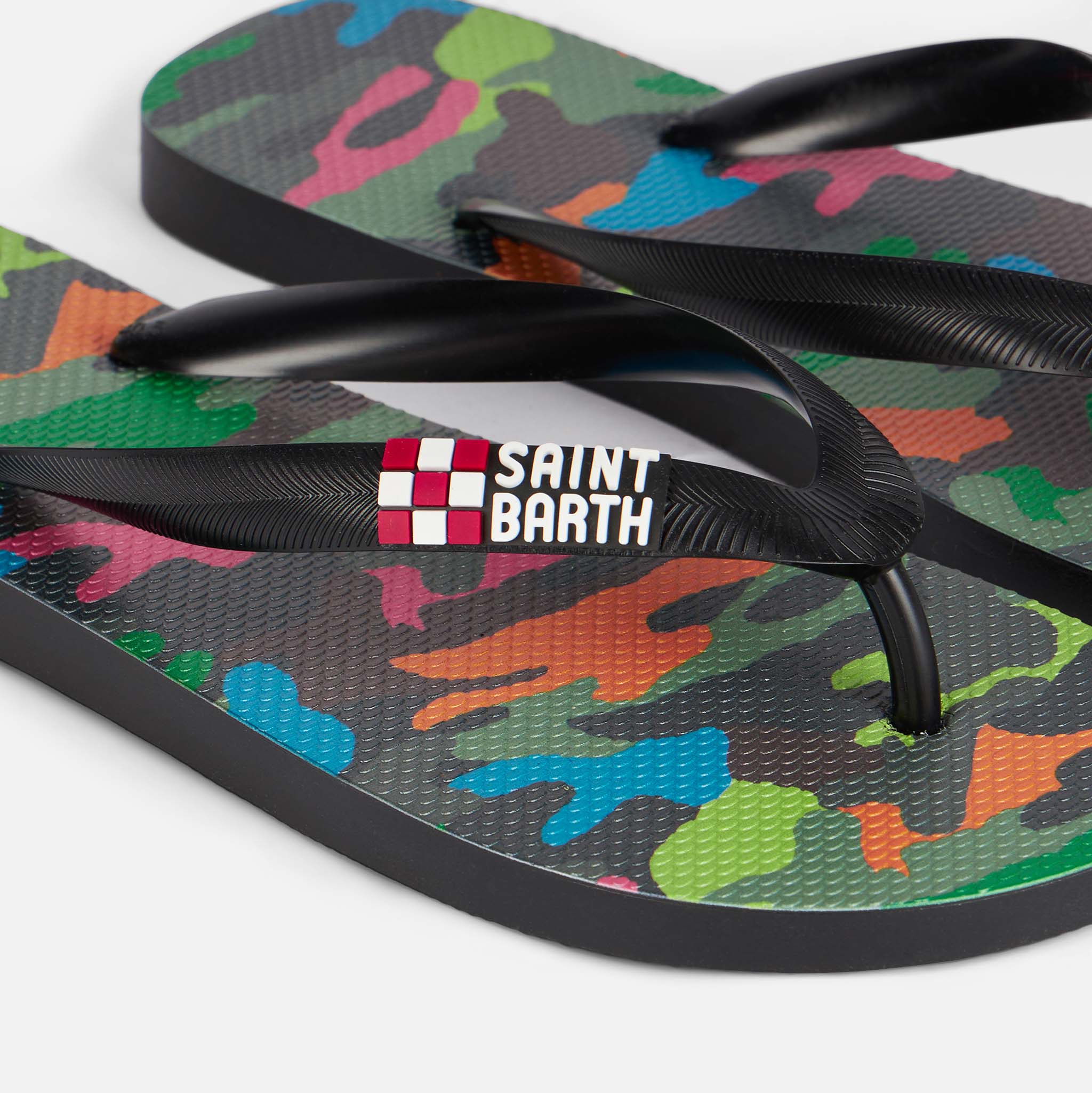 Flip Flops with multicolor fluo camouflage print - Image 2