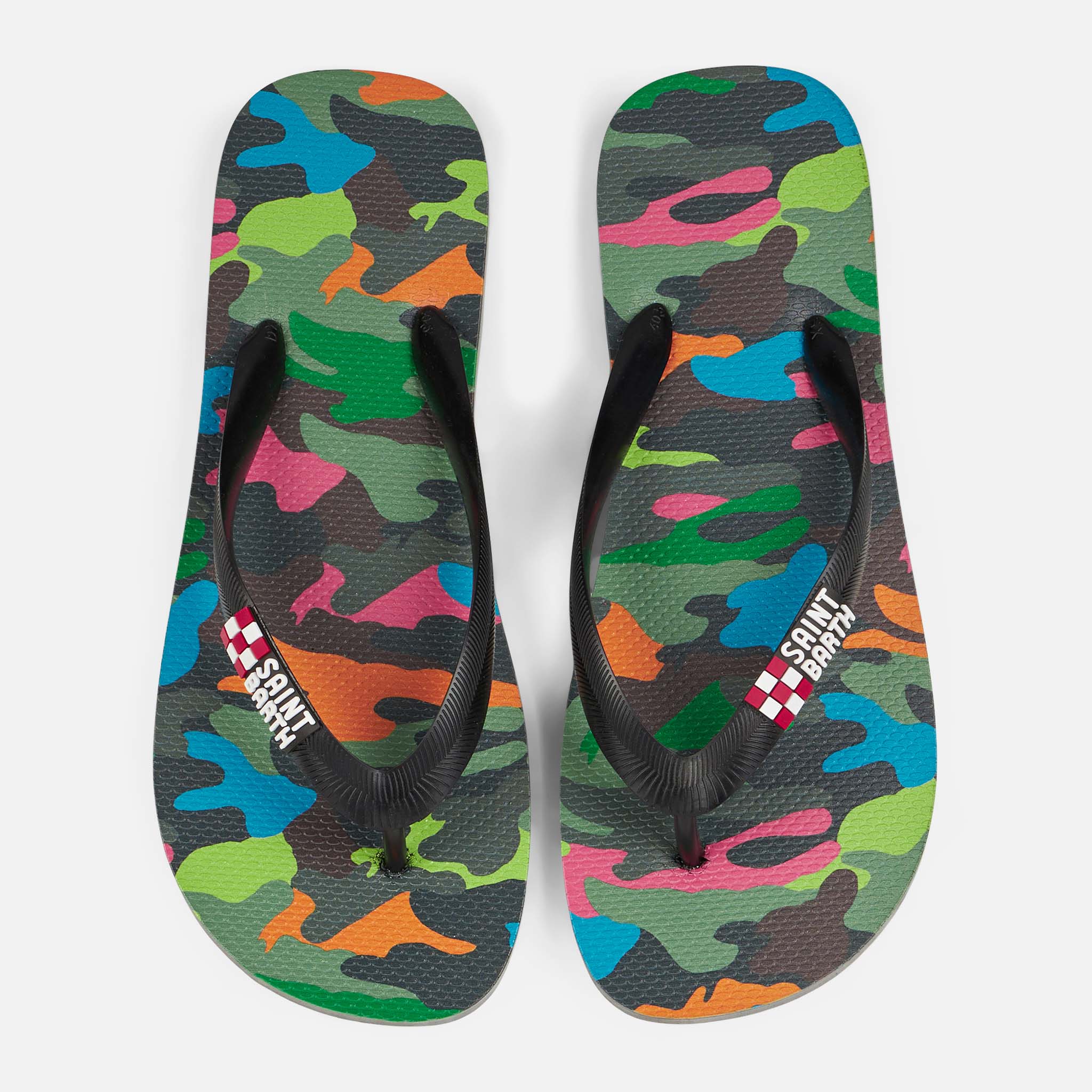 Flip Flops with multicolor fluo camouflage print - Image 3