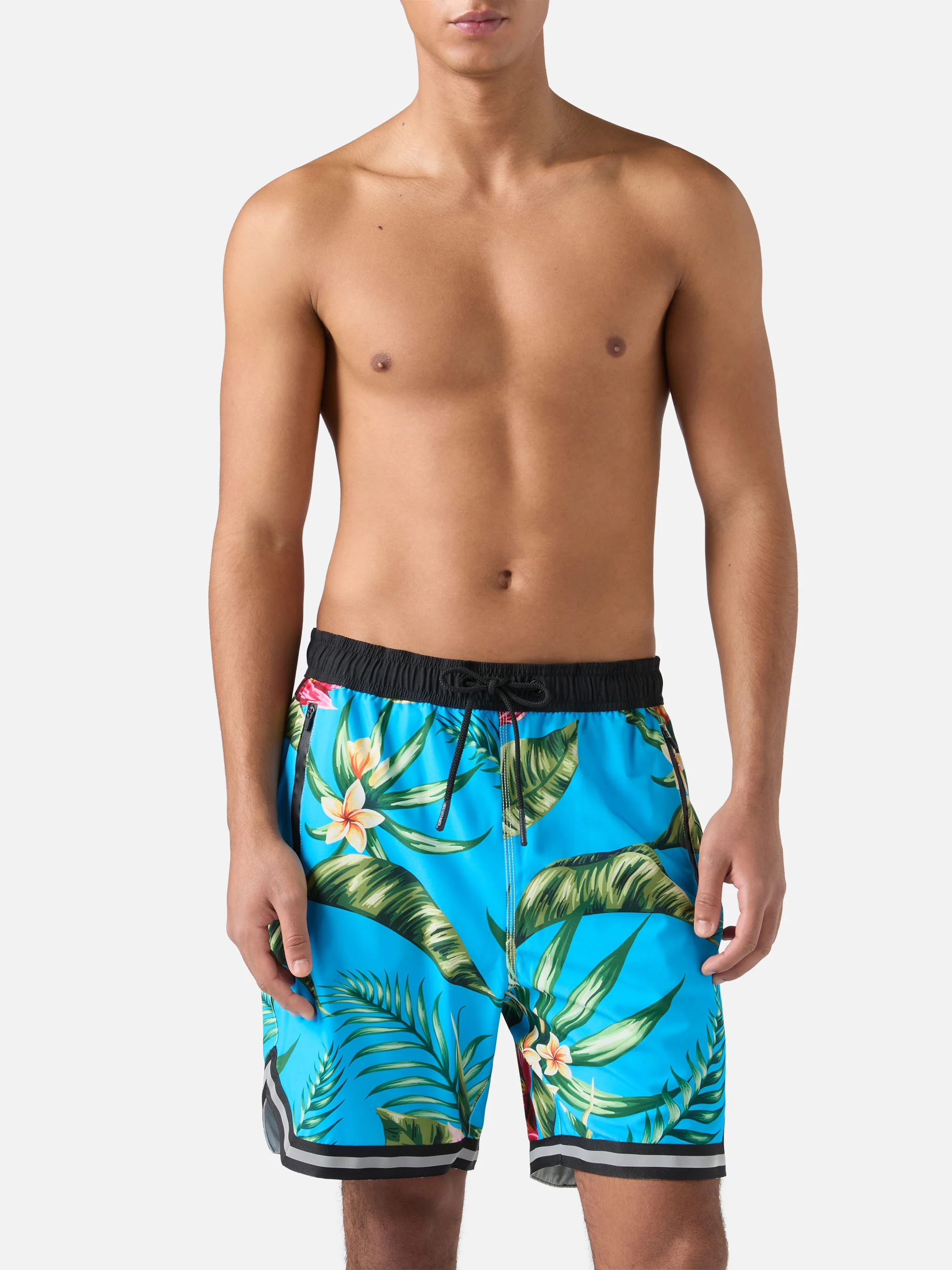 Floral print swim shorts surf style - Image 3