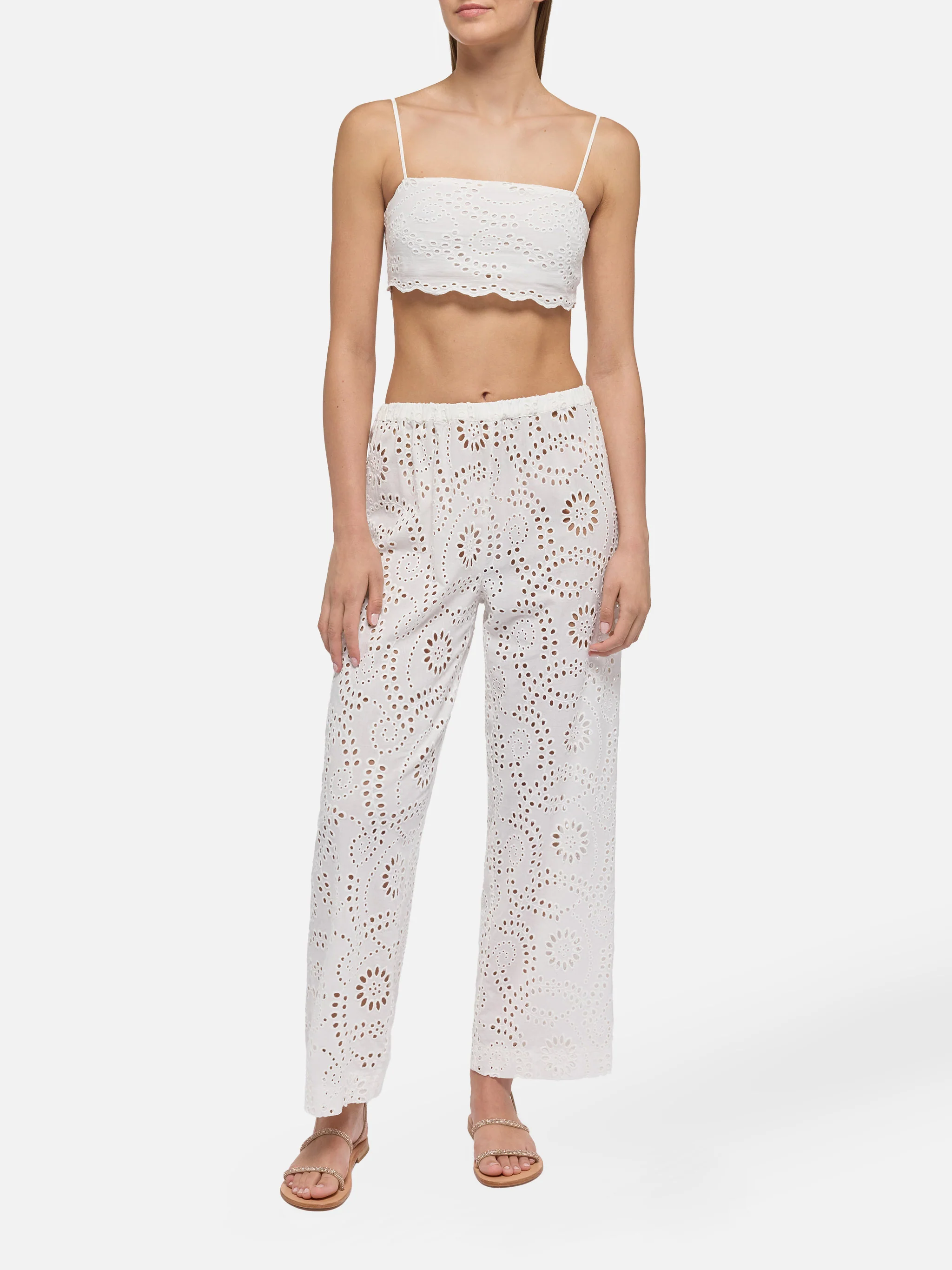 Florida white cotton Sangallo lace top - Image 6