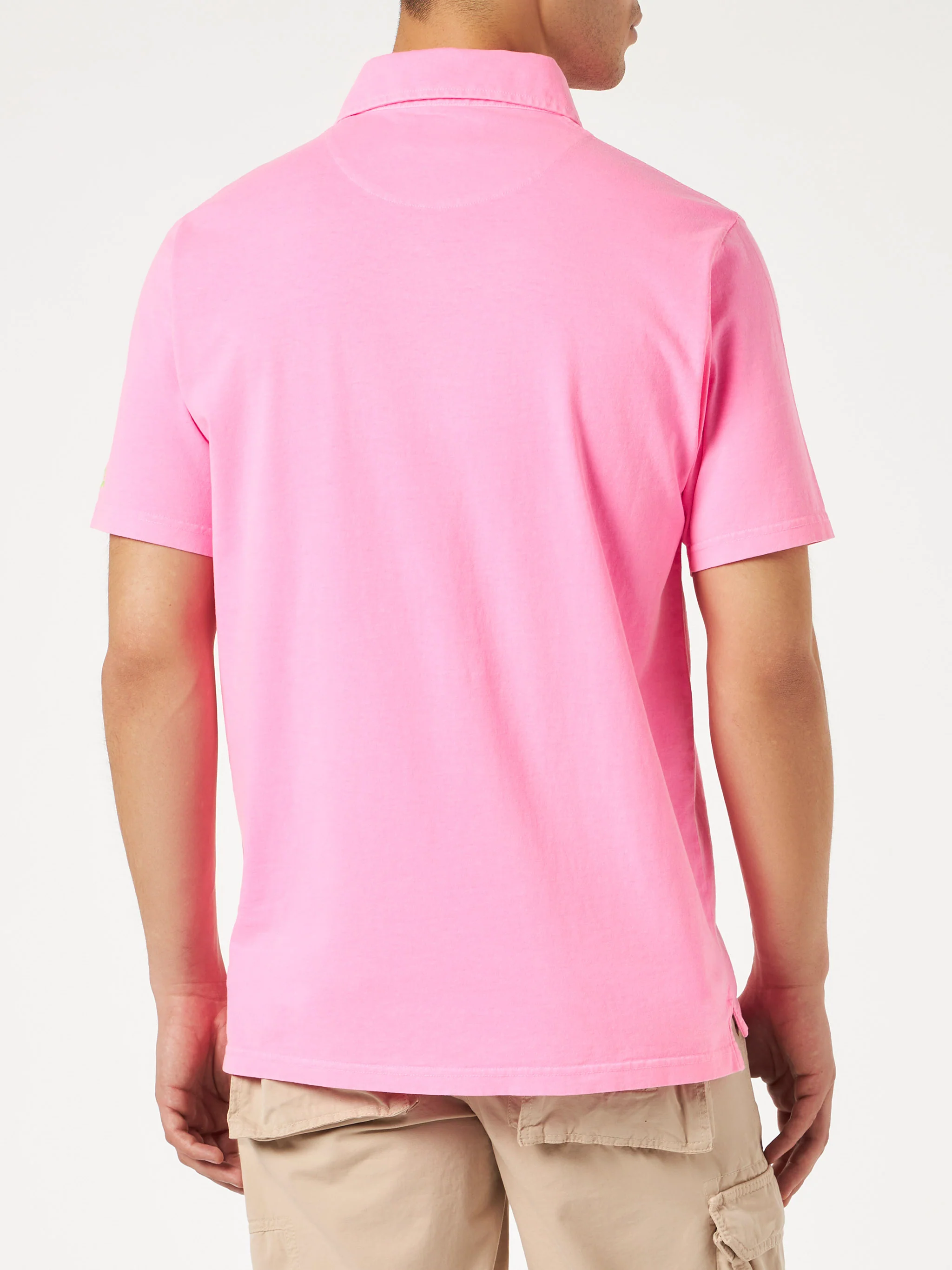 Brighton fluo pink jersey polo shirt - Image 3