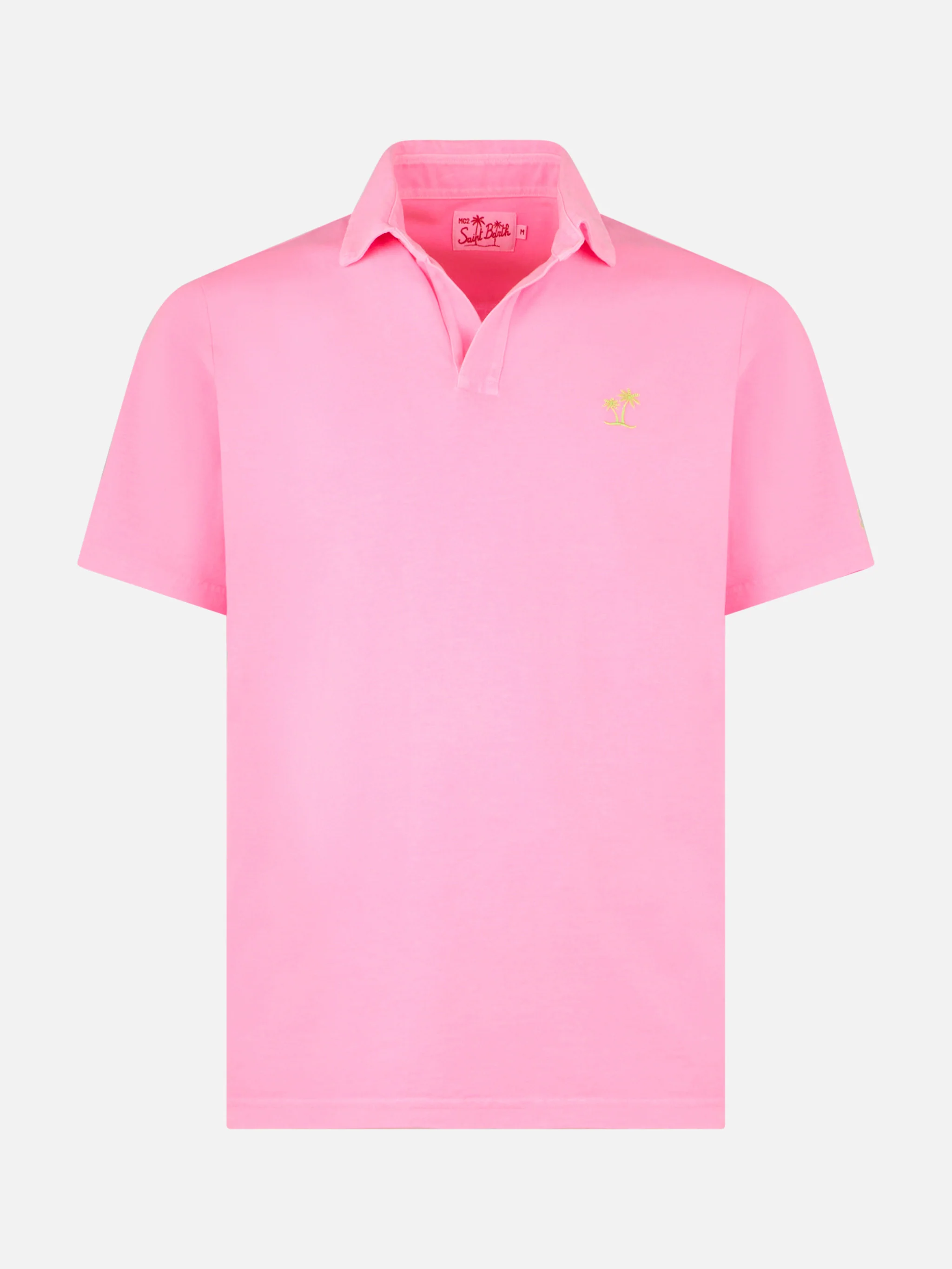 Brighton fluo pink jersey polo shirt - Image 4