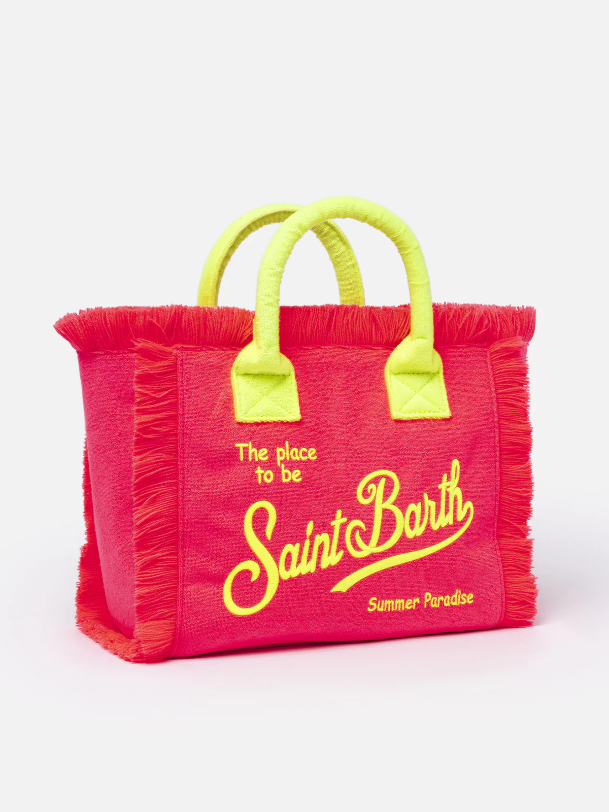 Colette Sponge embossed fluo pink terry handbag - Image 3
