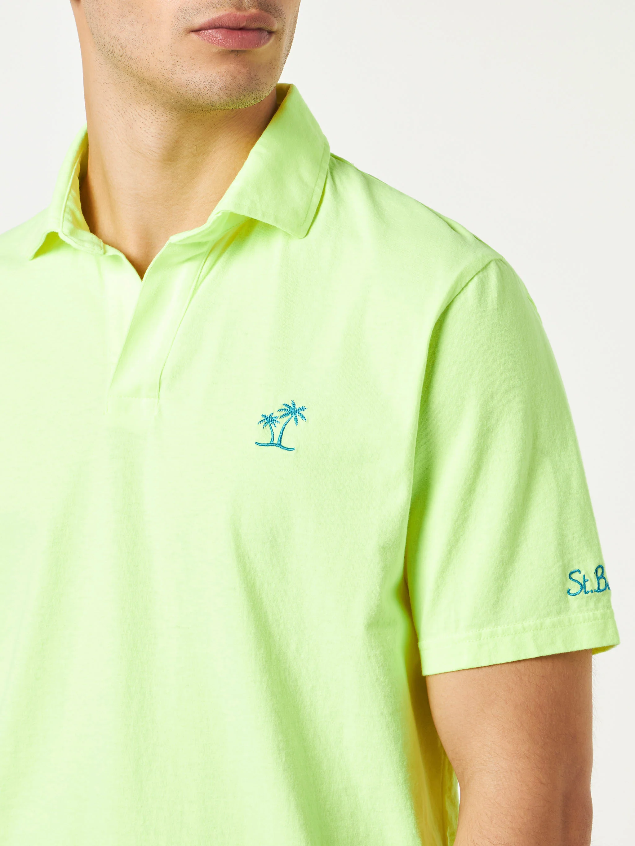 Brighton fluo yellow jersey polo shirt - Image 2