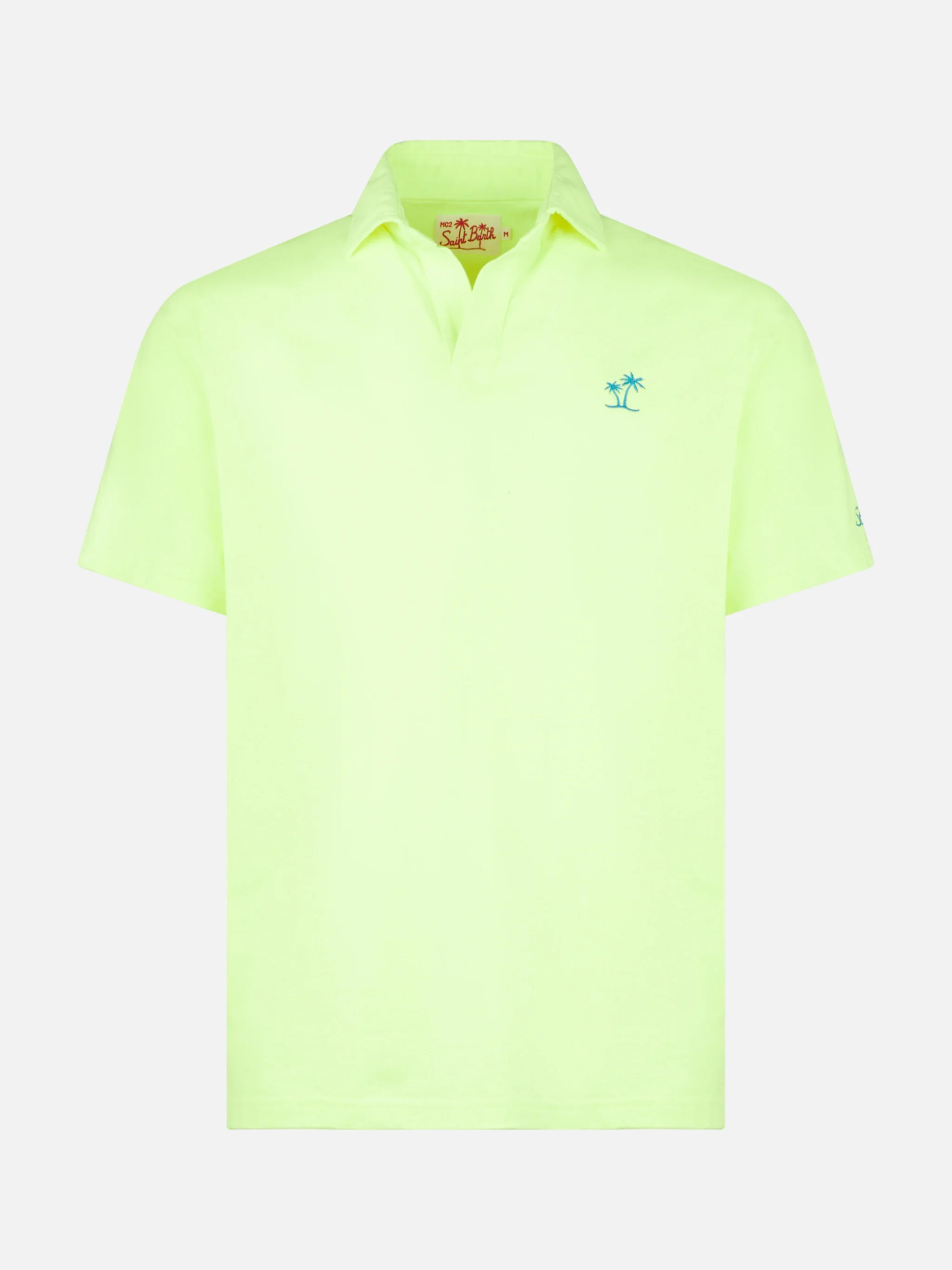 Brighton fluo yellow jersey polo shirt - Image 4