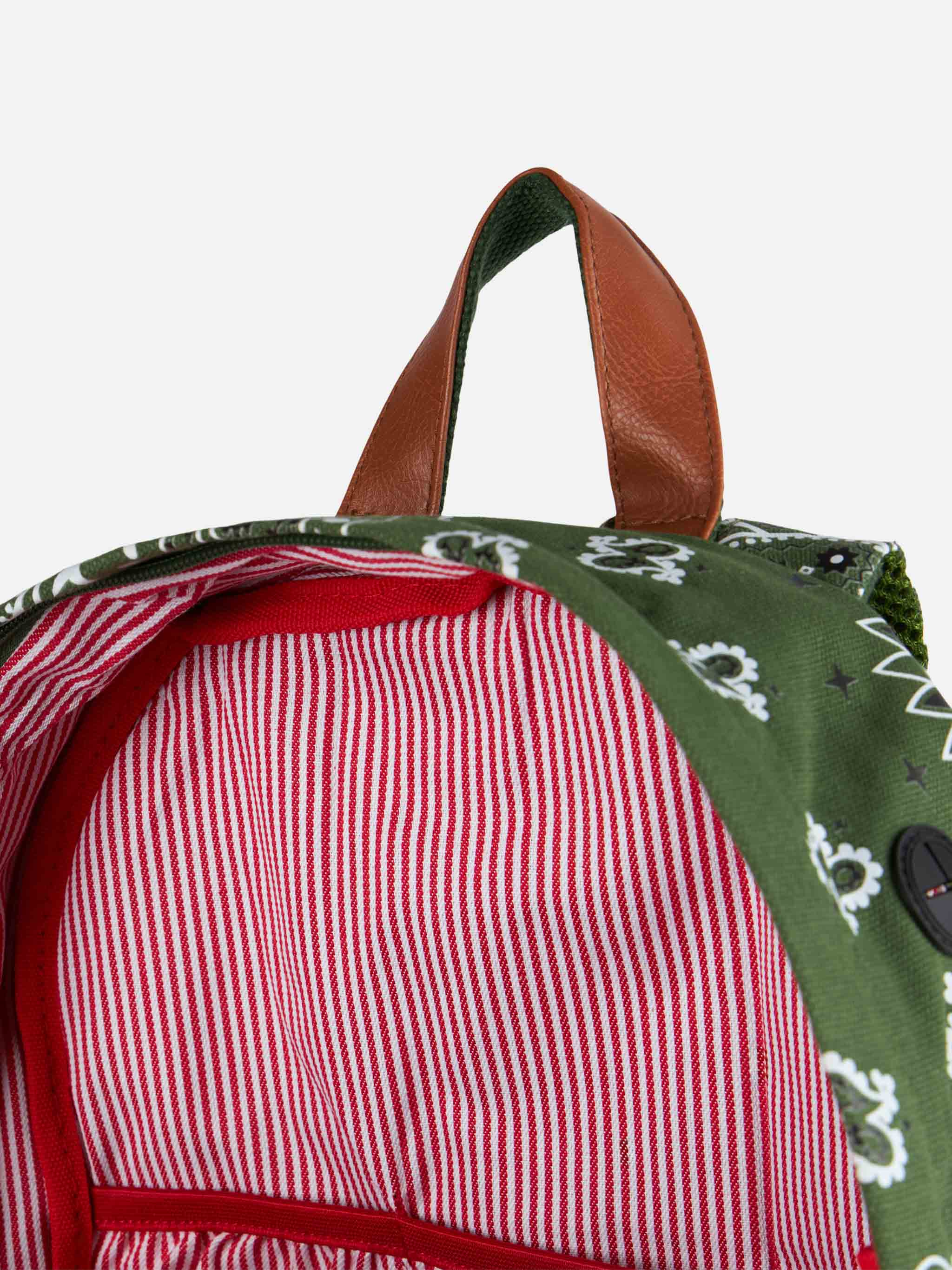 Canvas backpack Cody with green bandanna print - Image 4