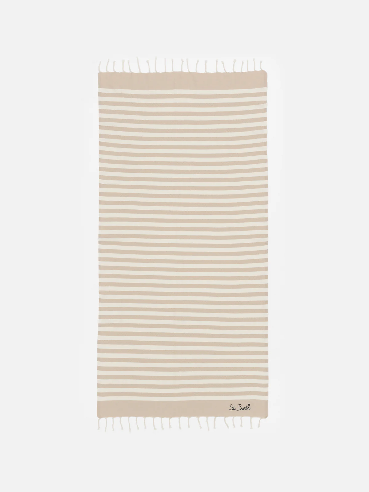Foutas beach towel with beige and white stripes