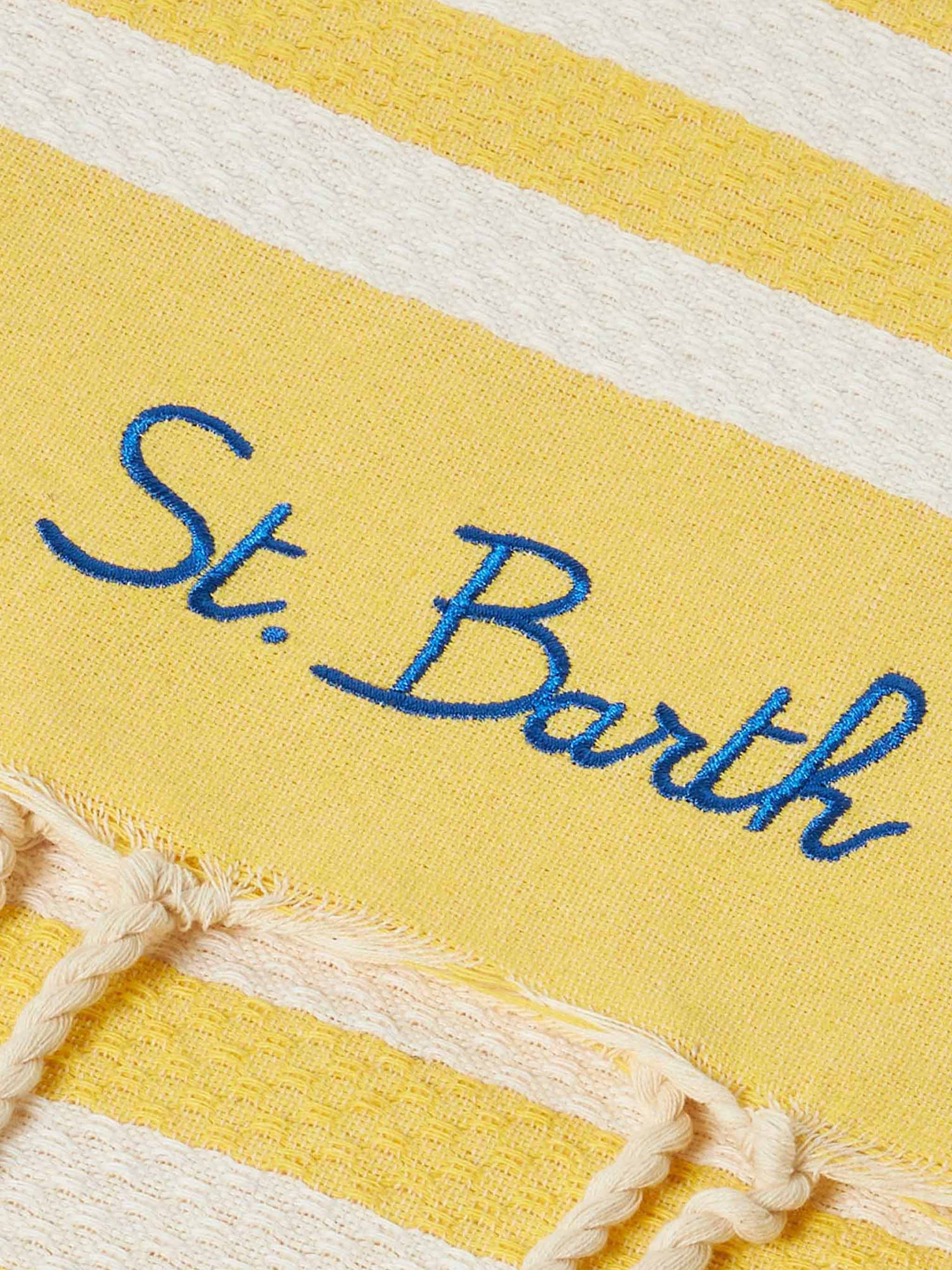 Foutas beach towel with yellow and white stripes - Image 2