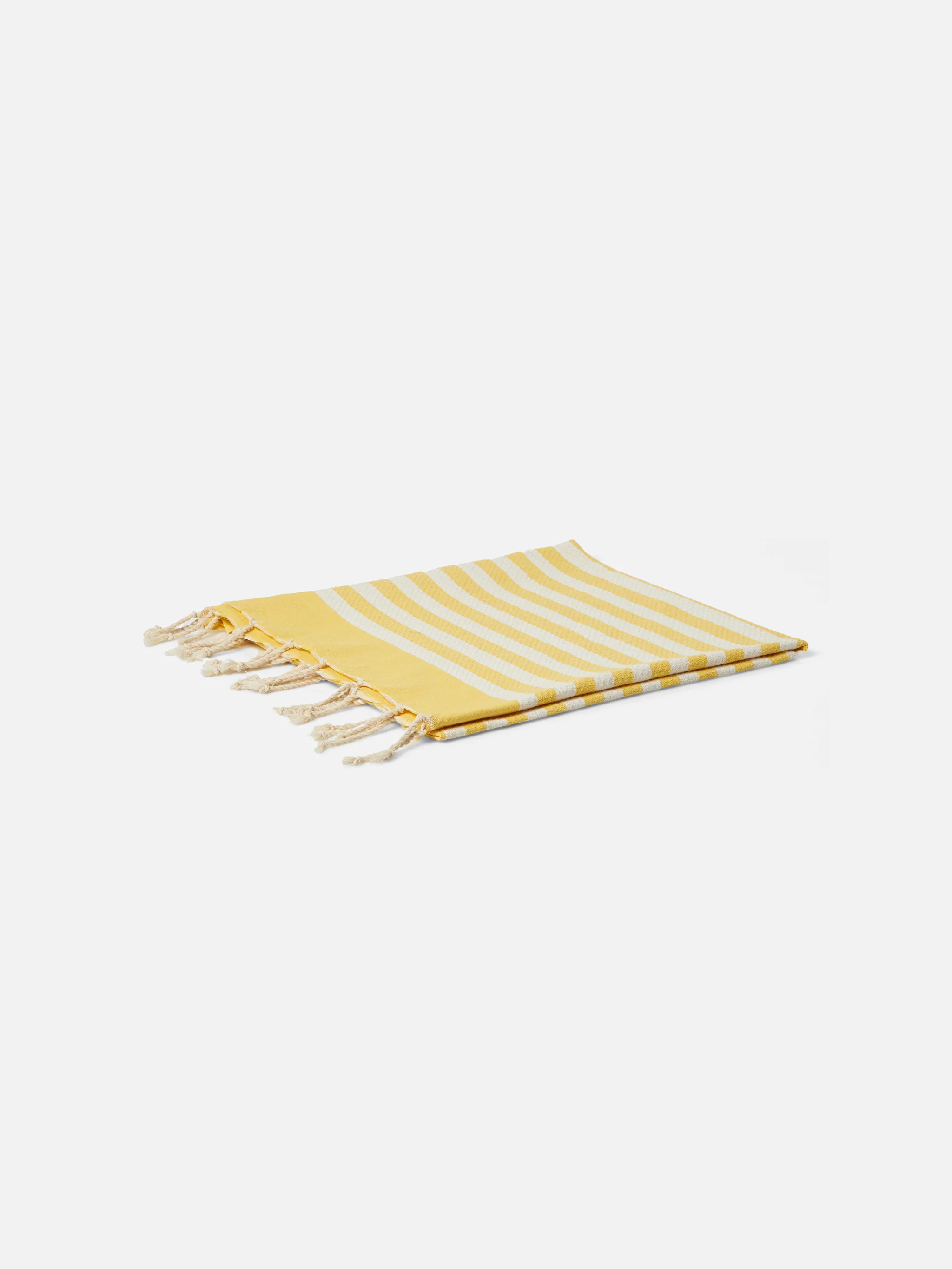 Foutas beach towel with yellow and white stripes - Image 3