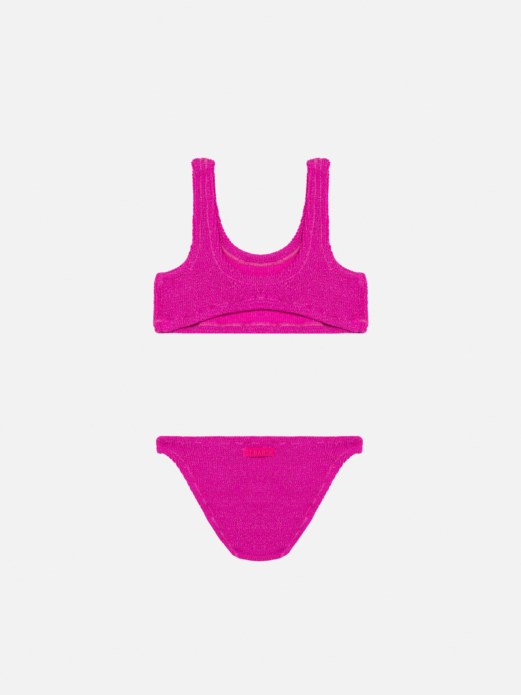 Fuchsia lurex crinkle classic bralette  bikini Baker - Image 2