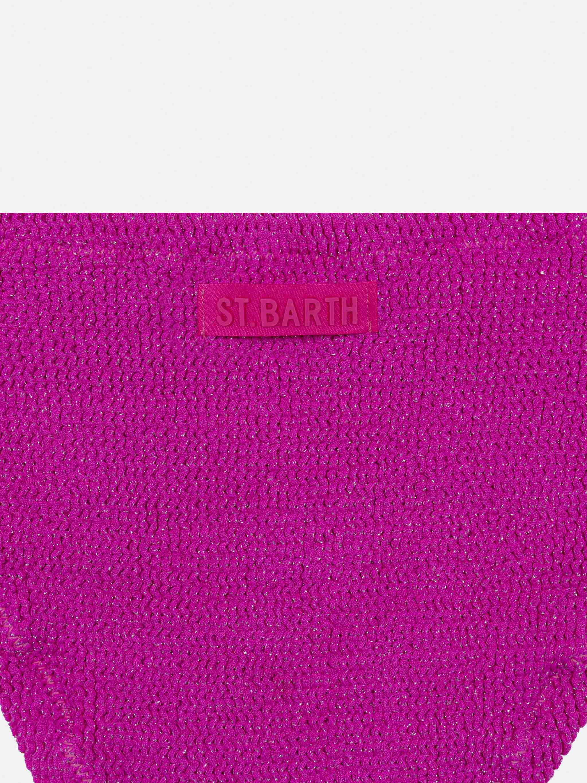 Fuchsia lurex crinkle classic bralette  bikini Baker - Image 3