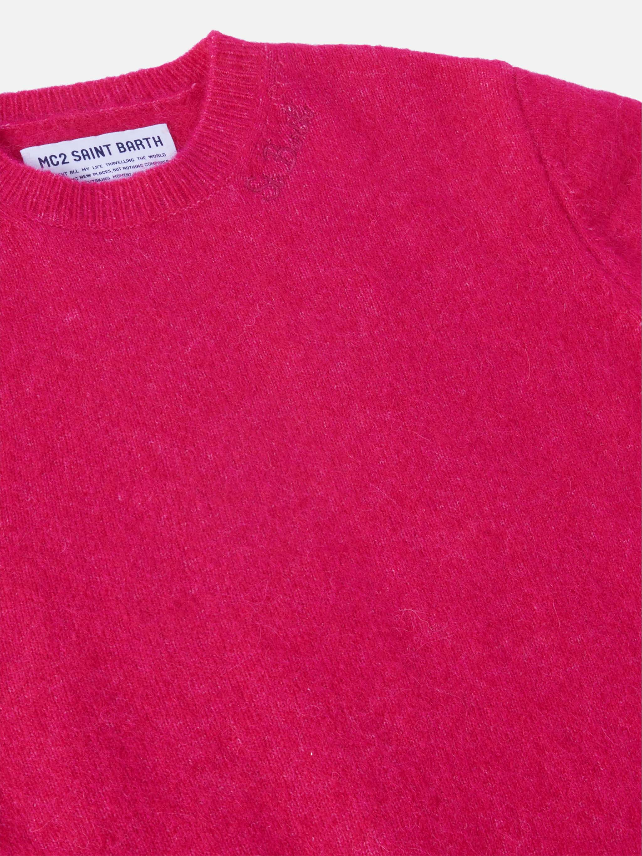 Fuchsia stretch alpaca crewneck Lyle - Image 2