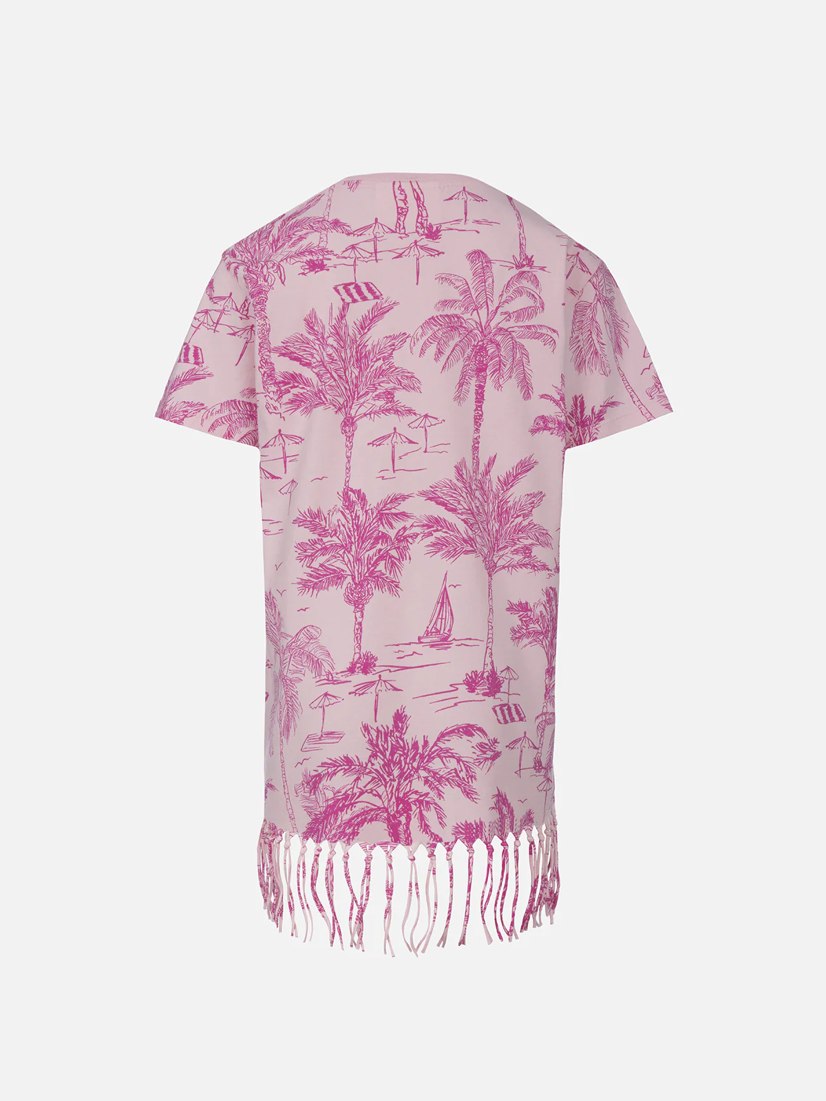 Girl Abbey dress with fringes and toile de jouy print - Image 2