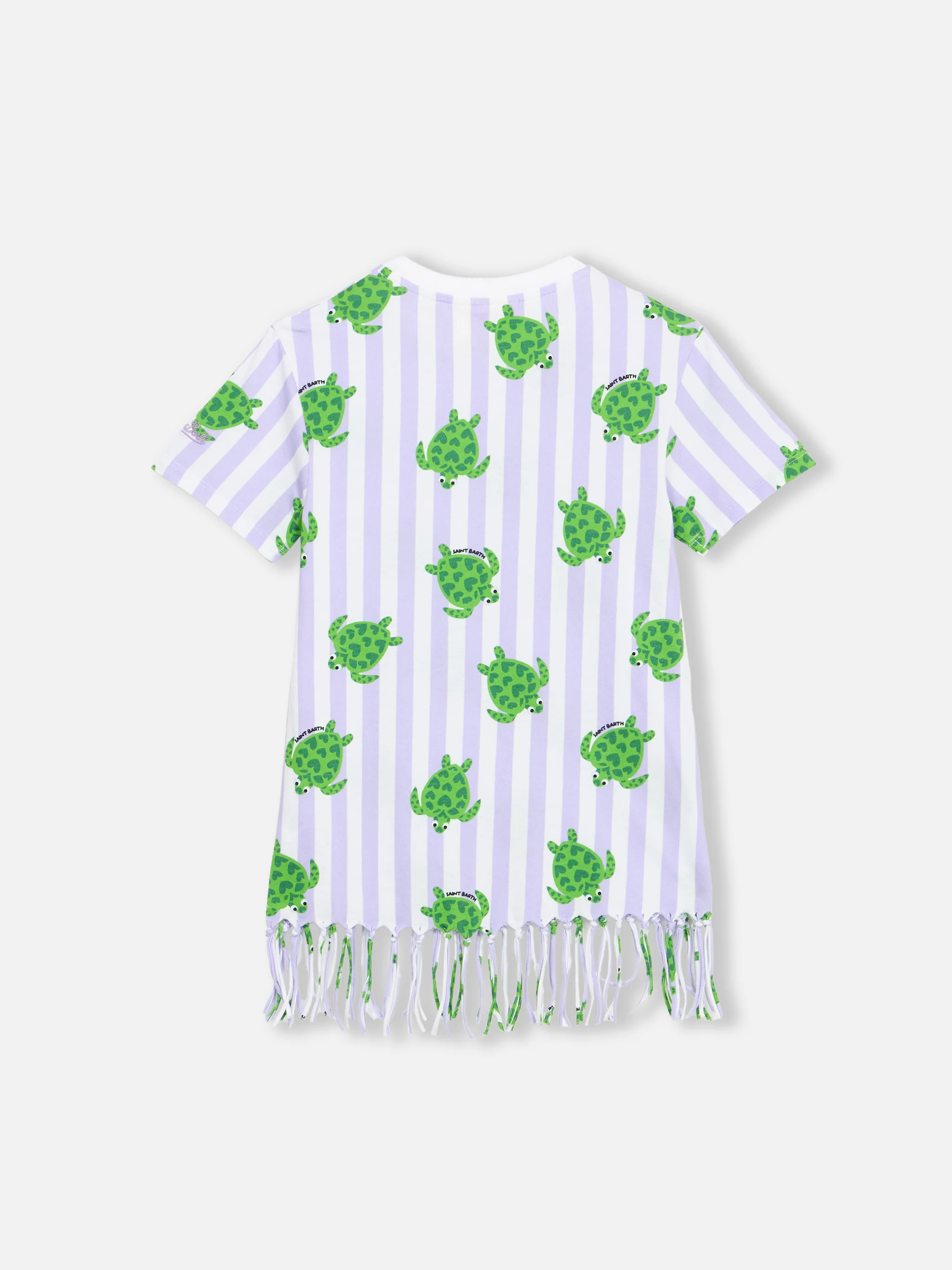 Girl Abbey dress with fringes and turtle print - Image 2