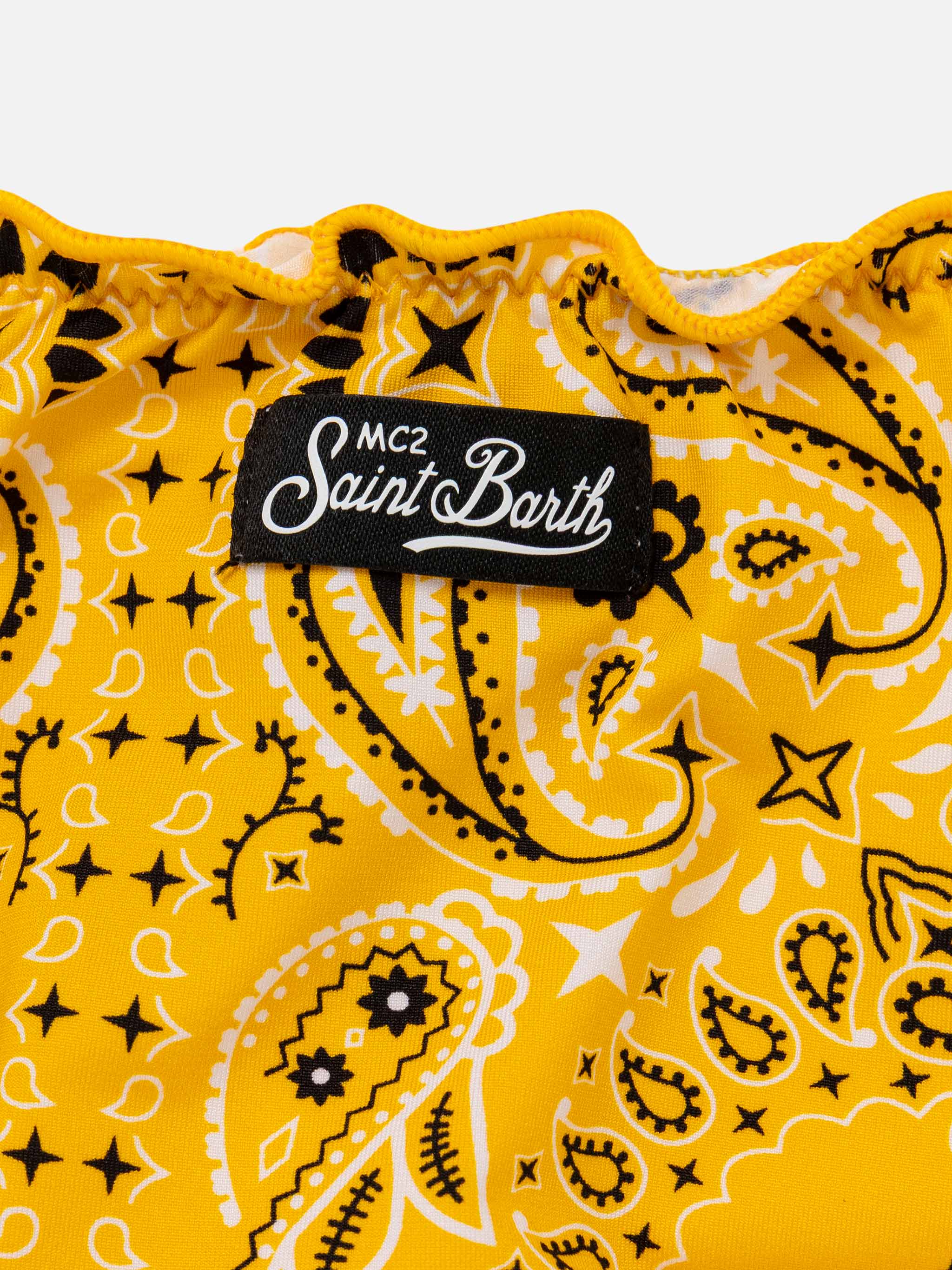 Girl bandeau bikini with bandanna print - Image 3