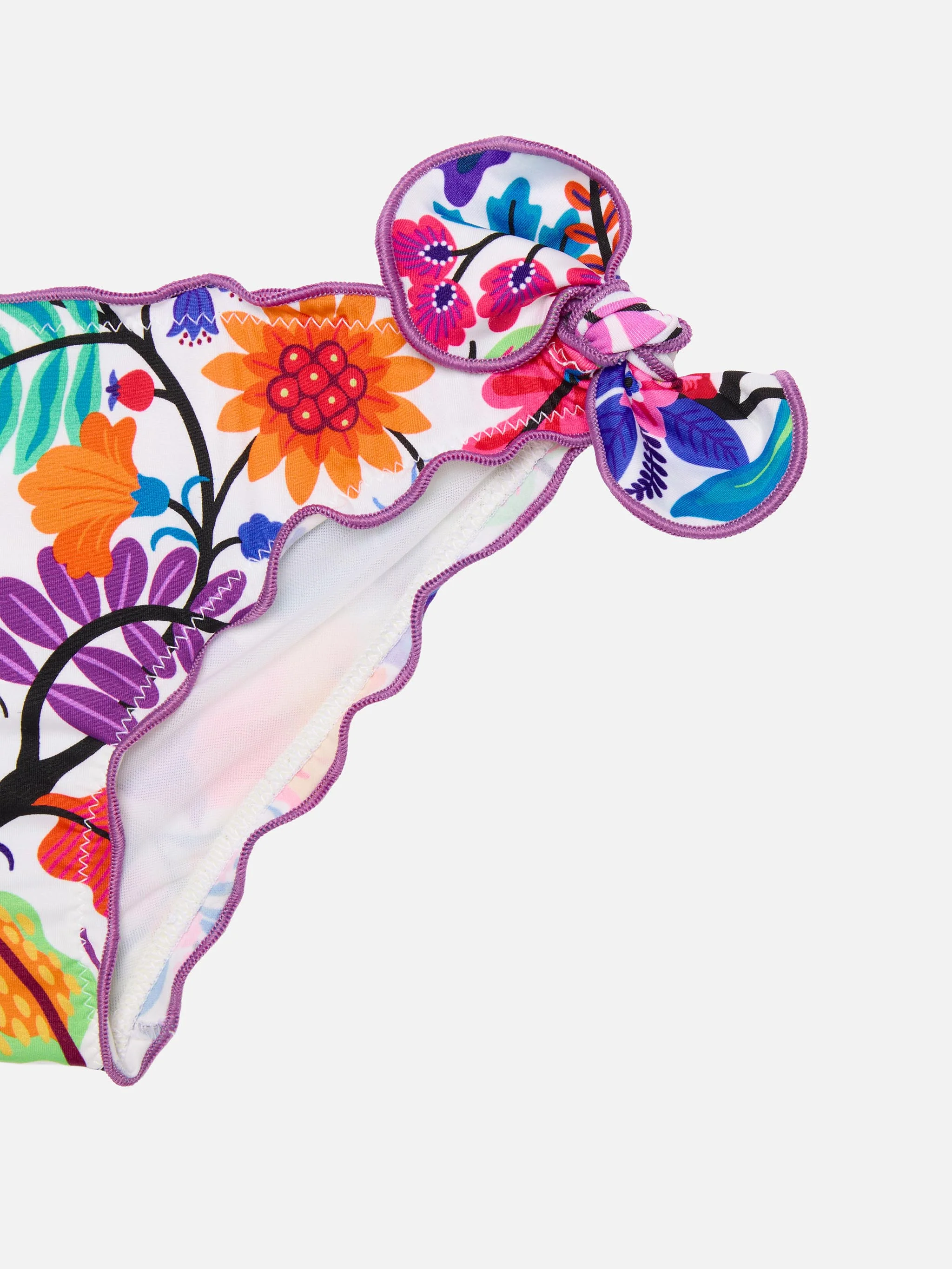 Girl bandeau bikini with multicolor flowers - Image 3