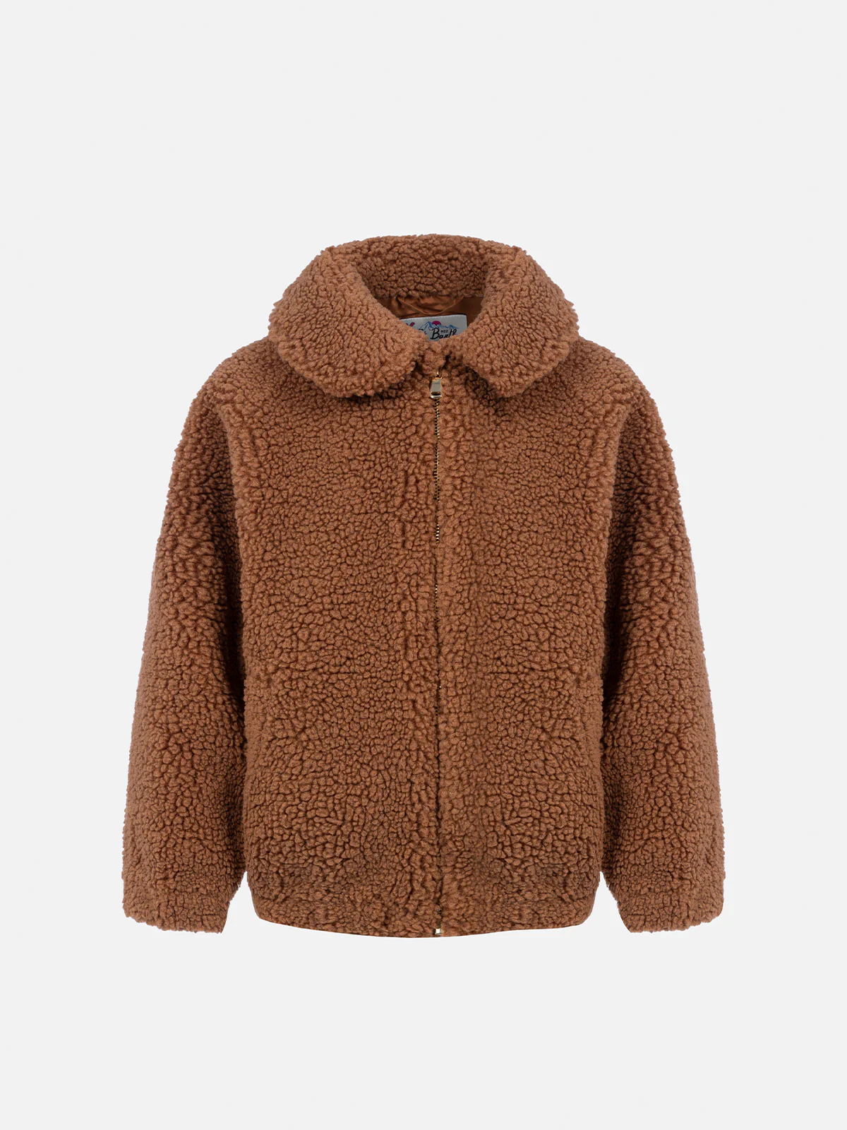 Girl beige sherpa bomber coat Abel - Image 2