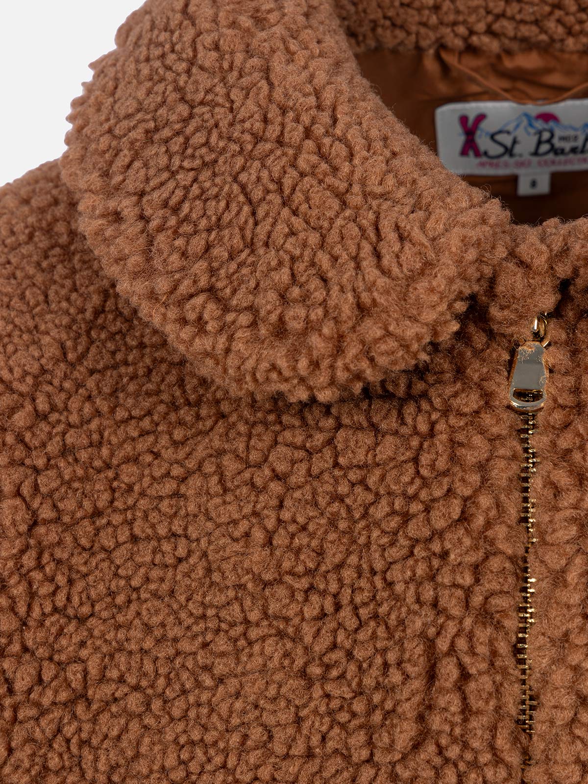Girl beige sherpa bomber coat Abel - Image 4