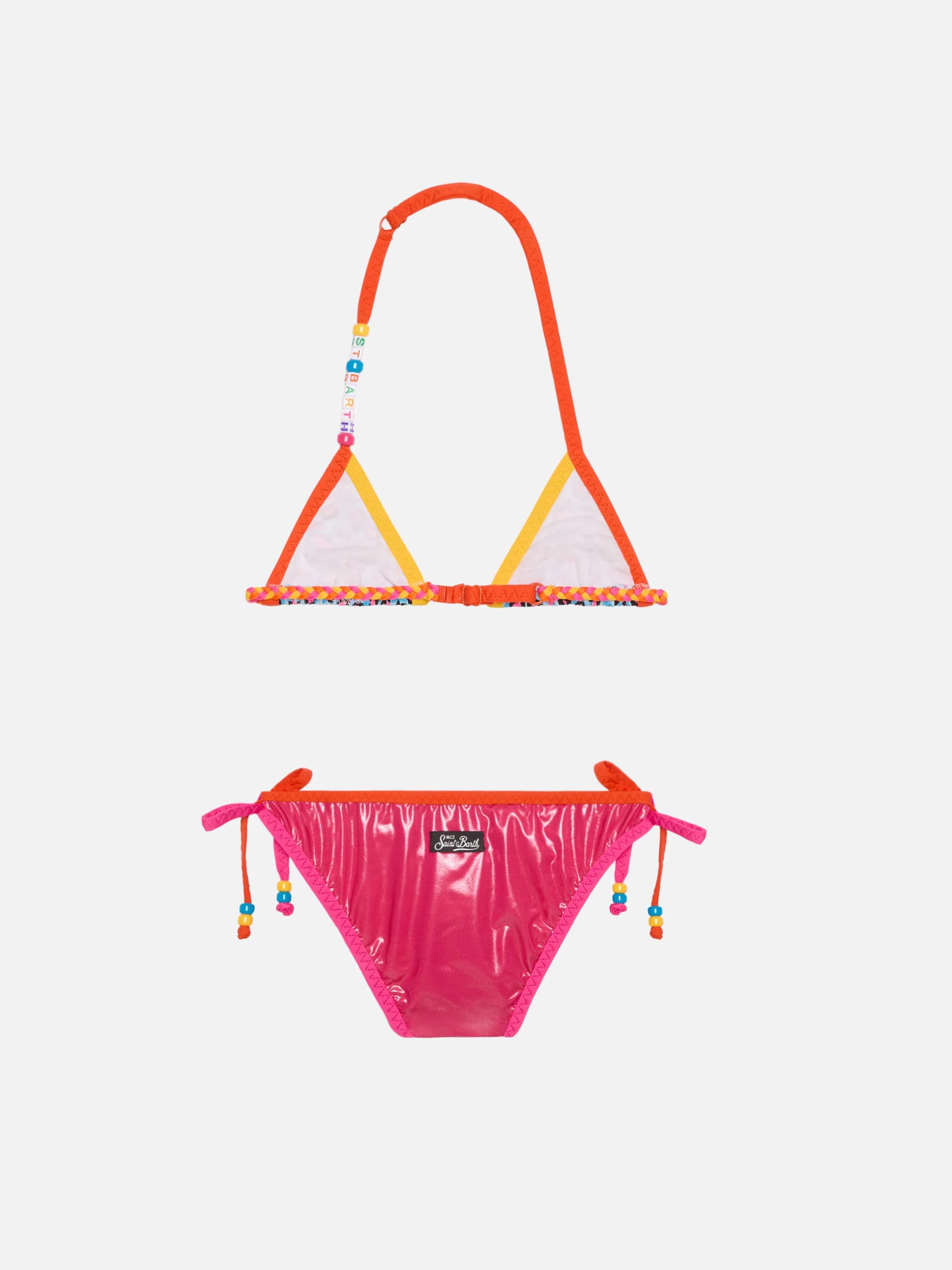 Girl triangle bikini with leopard print - Image 2
