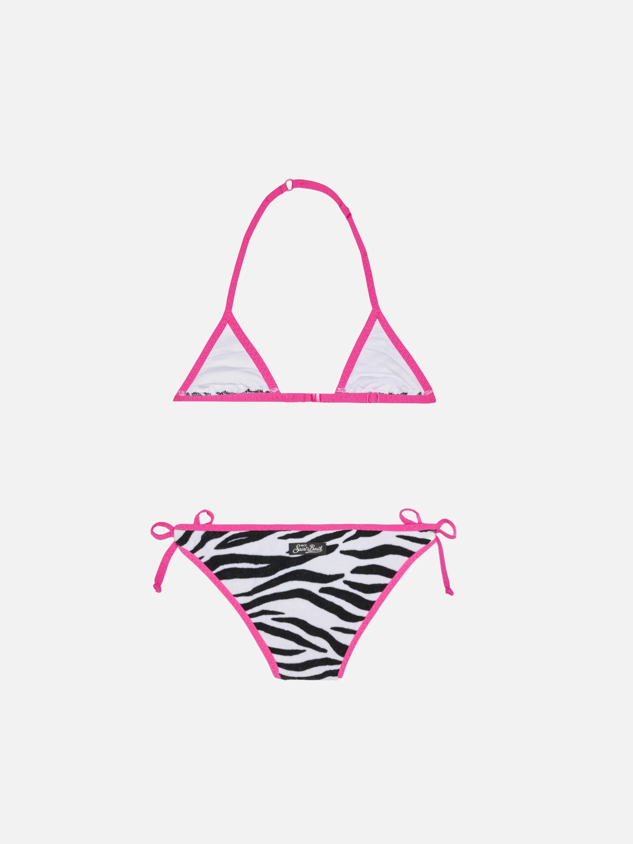 Girl triangle bikini with zebra print - Image 2